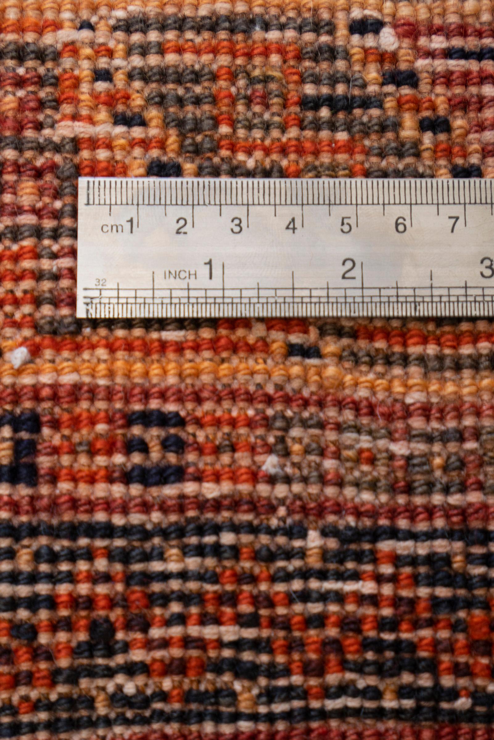 Qashqai Triple-Medallion Persian Rug, Shesh-Boluki Cluster, c. 1950