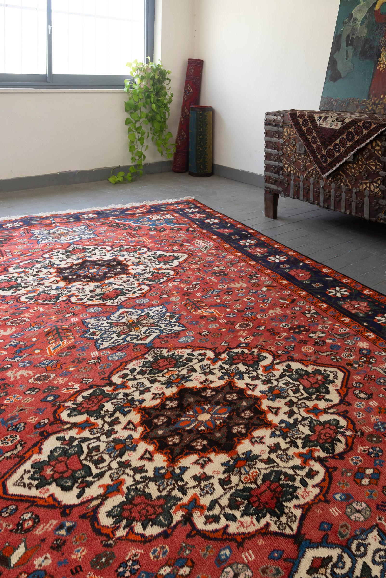 Shahreza Triple Toranj Flora and Fauna Persian Rug
