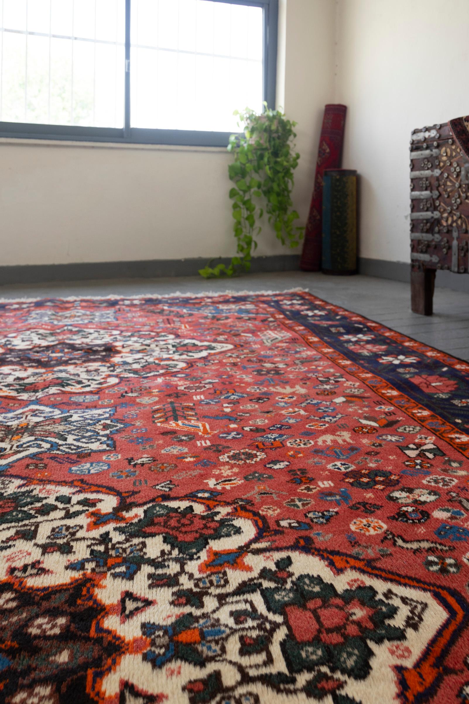 Shahreza Triple Toranj Flora and Fauna Persian Rug