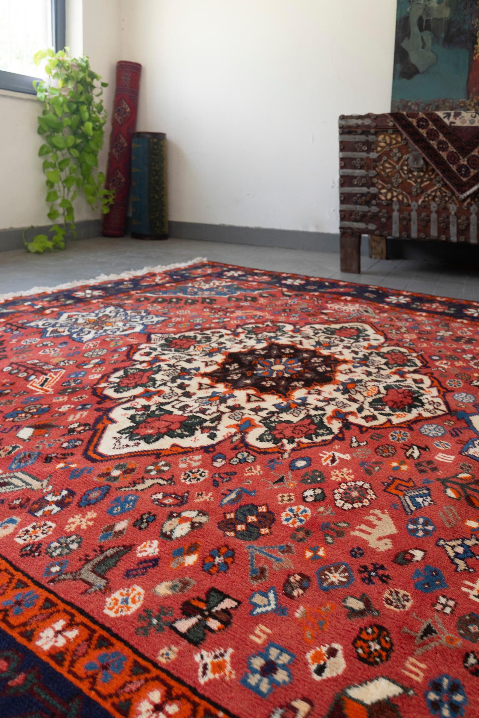 Shahreza Triple Toranj Flora and Fauna Persian Rug