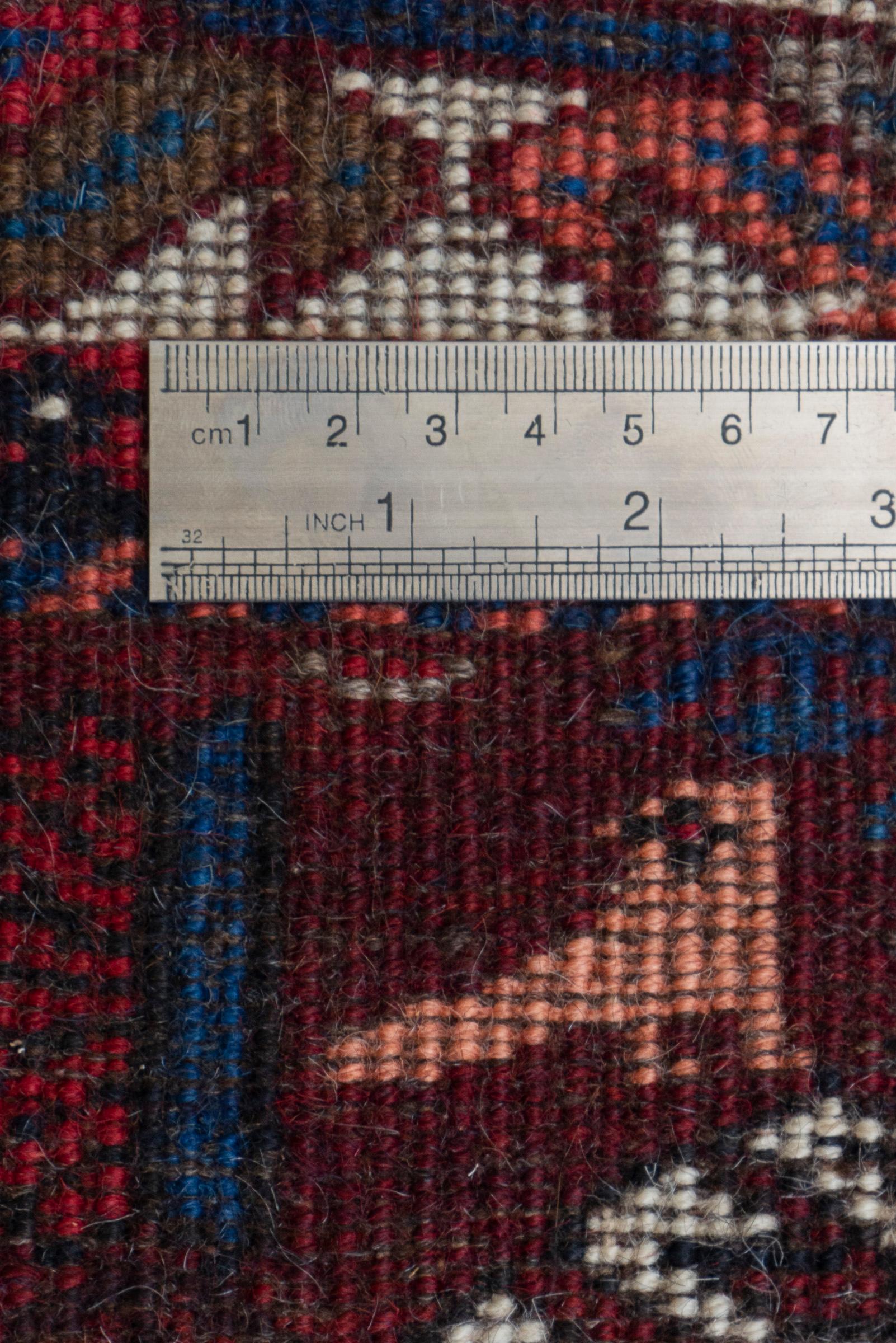 Yalameh Persian Runner rug, Nested Diamond Medallions, Circa 1980s
