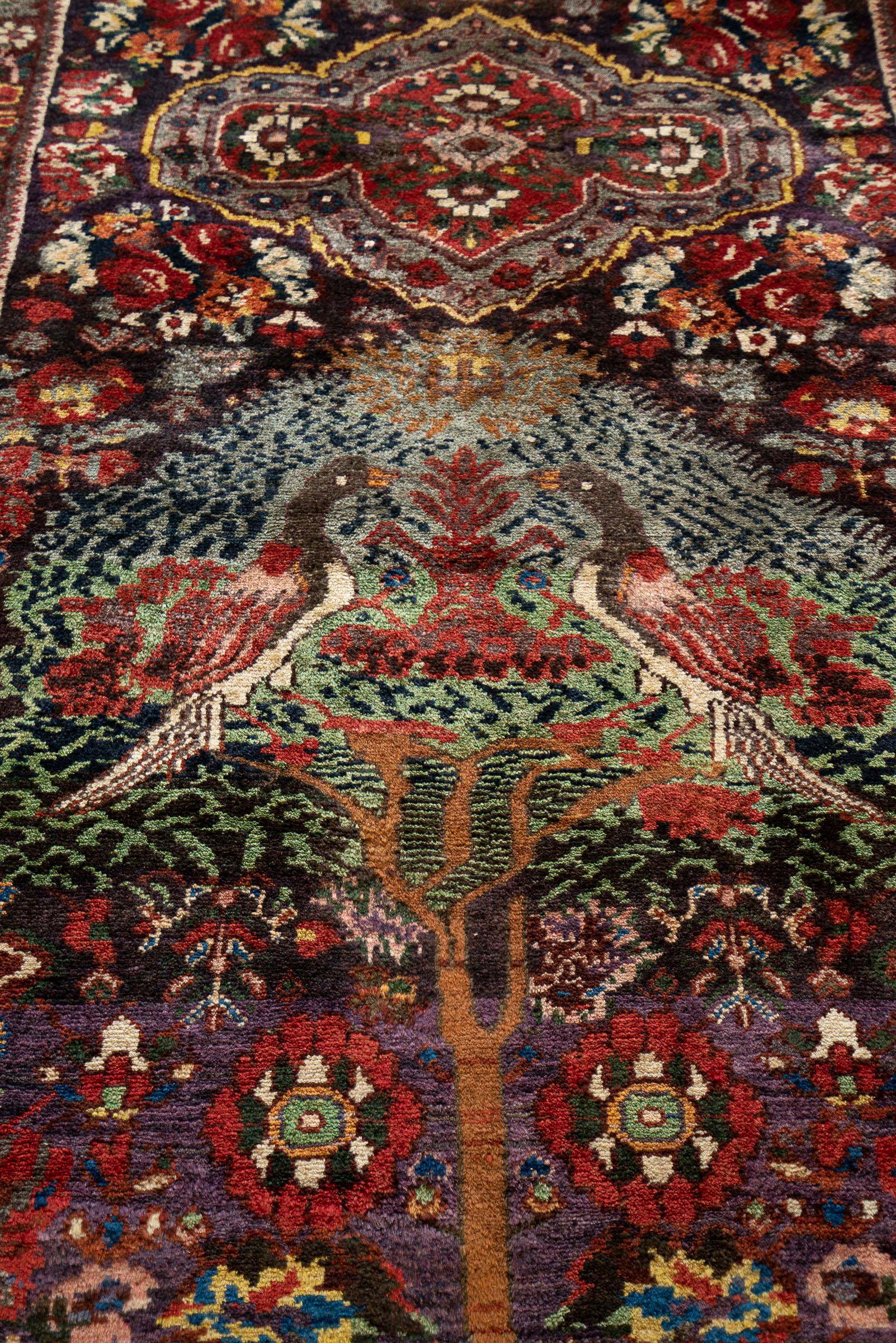 Antique Bakhtiari Faradonbeh Tree of Life Persian Runner Rug