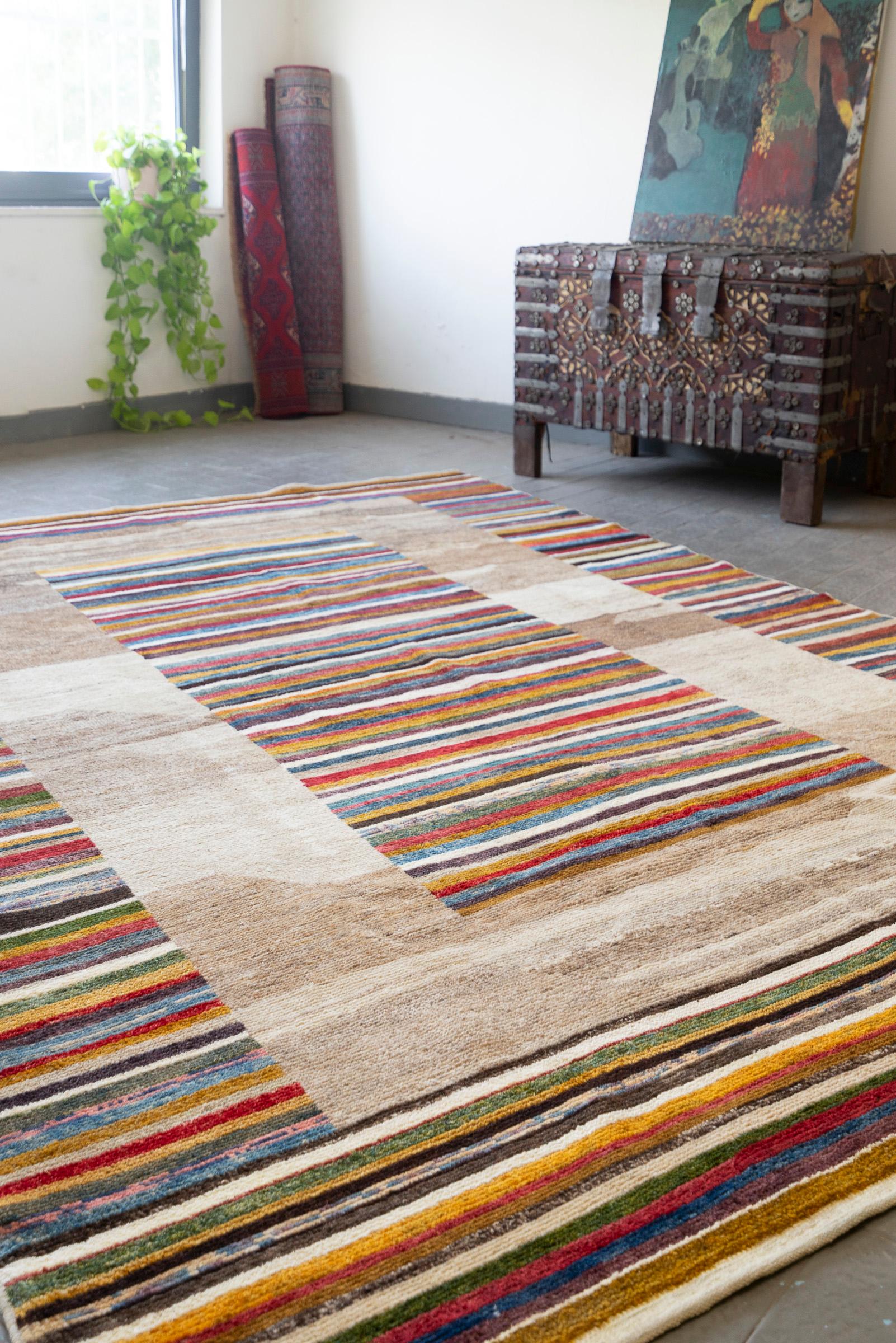 New Weave Lori Shooli Stripes Persian Gabbeh Rug