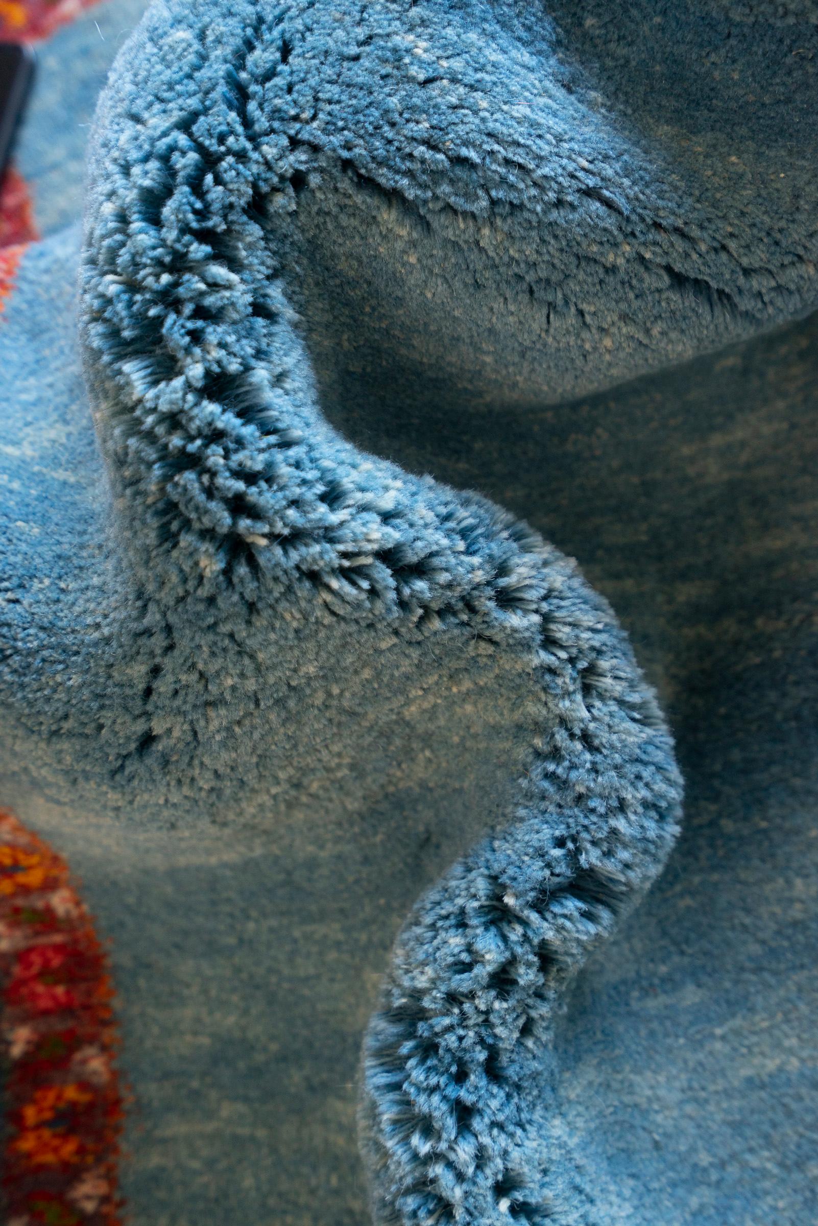 New Weave Bijar Blue Fields Persian Gabbeh Rug