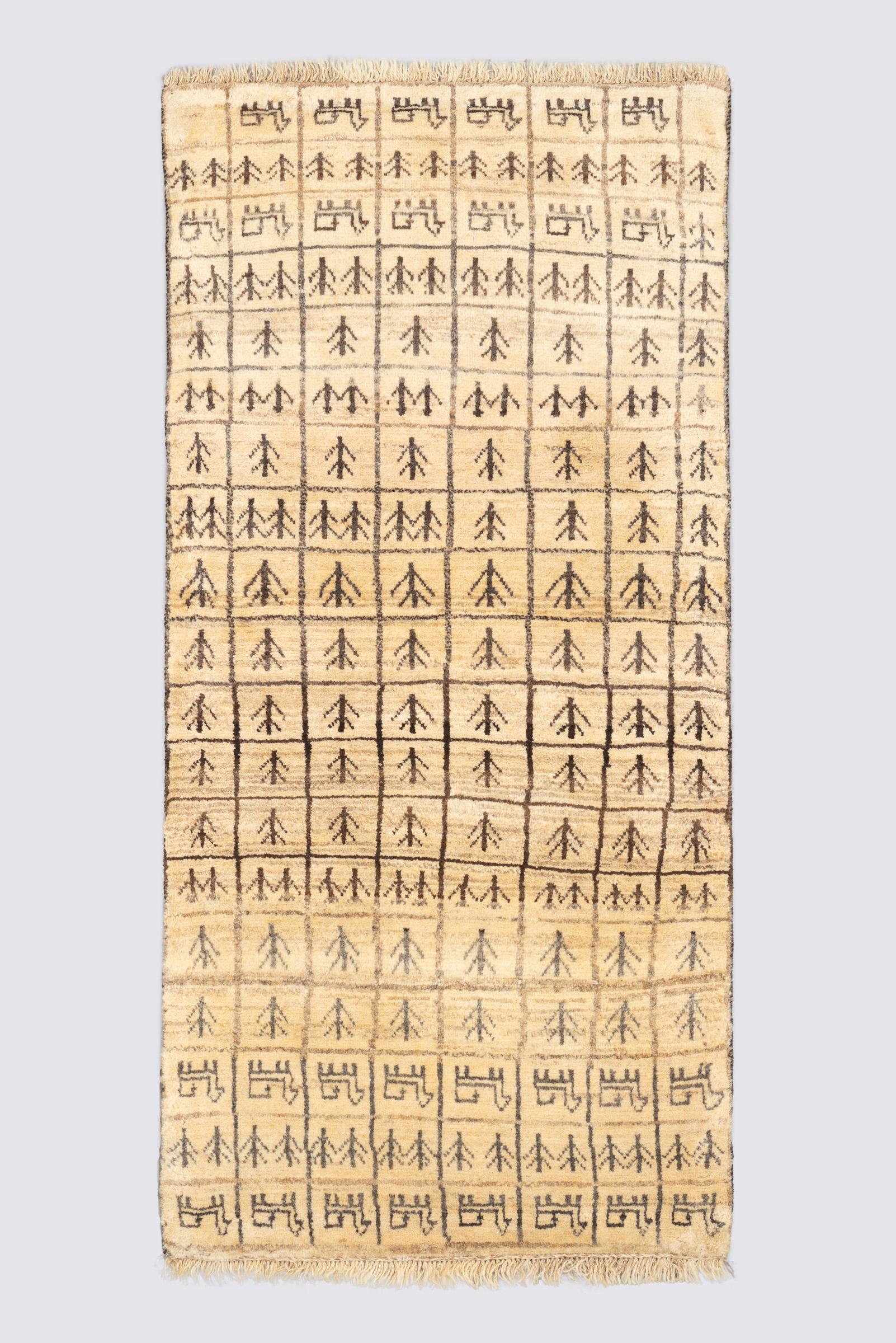 Vintage Qashqai self dye Fields Persian Gabbeh Runner