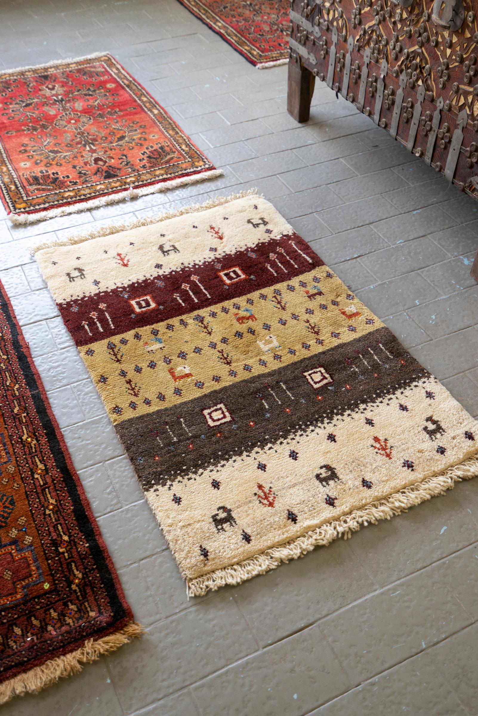 New Weave Qashqai Stripes Flora and Fauna Persian Gabbeh
