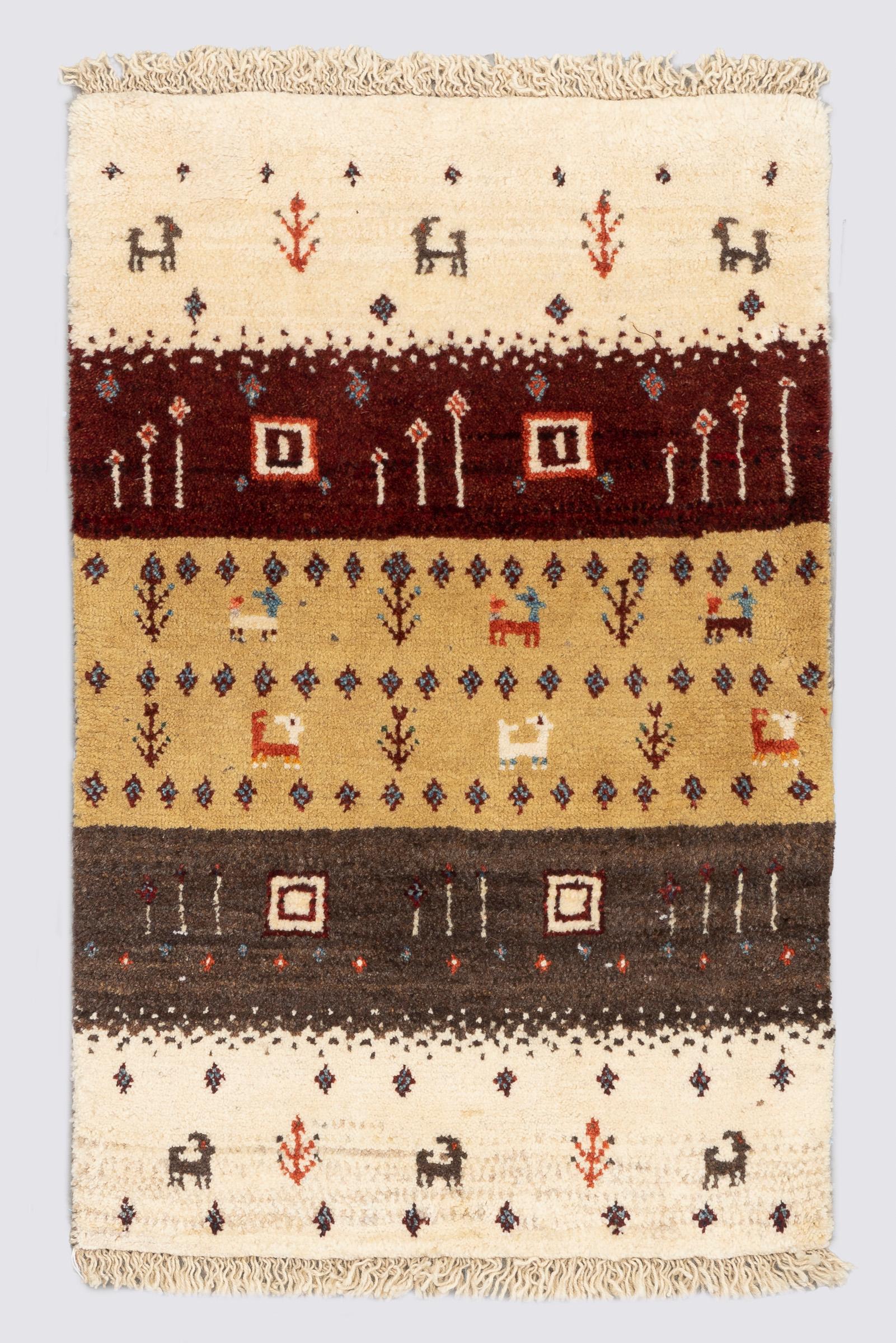 striped Qashqai Gabbeh rug