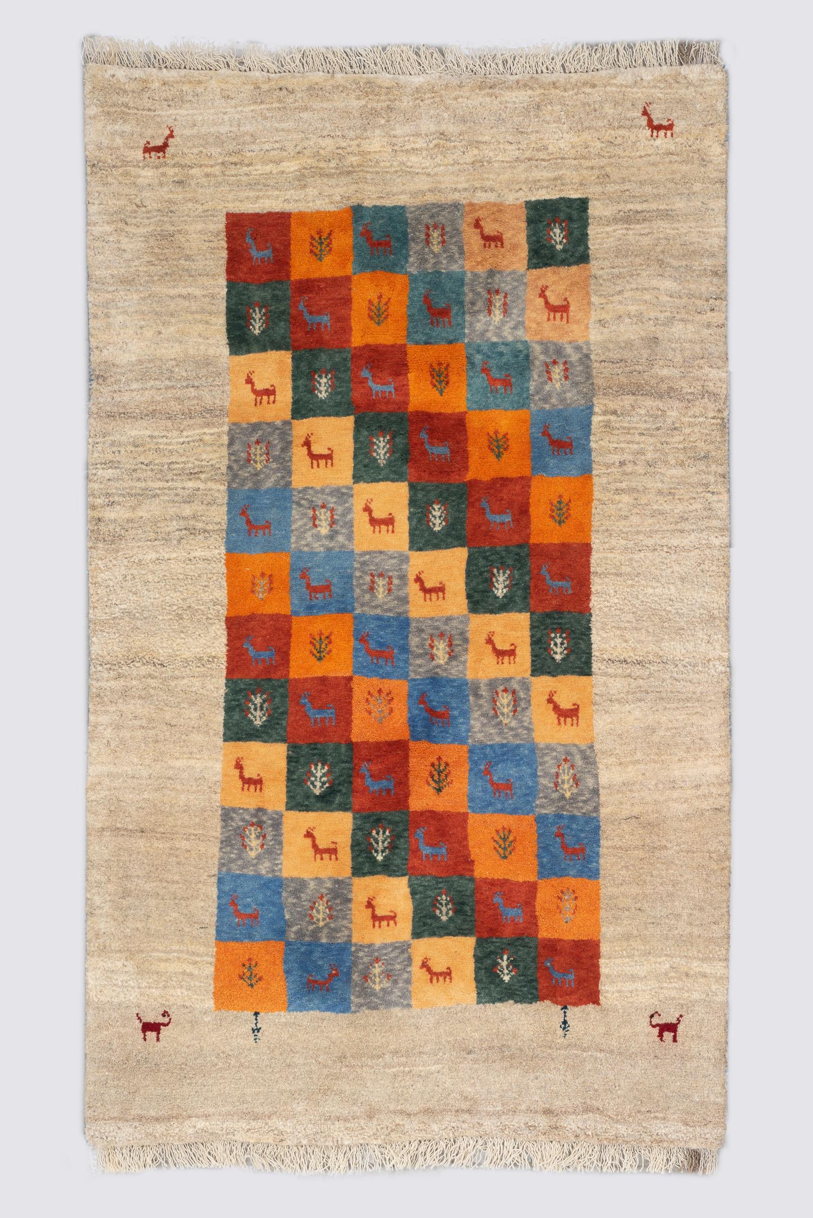 150x100CM Qashqai flora and fauna Gabbeh