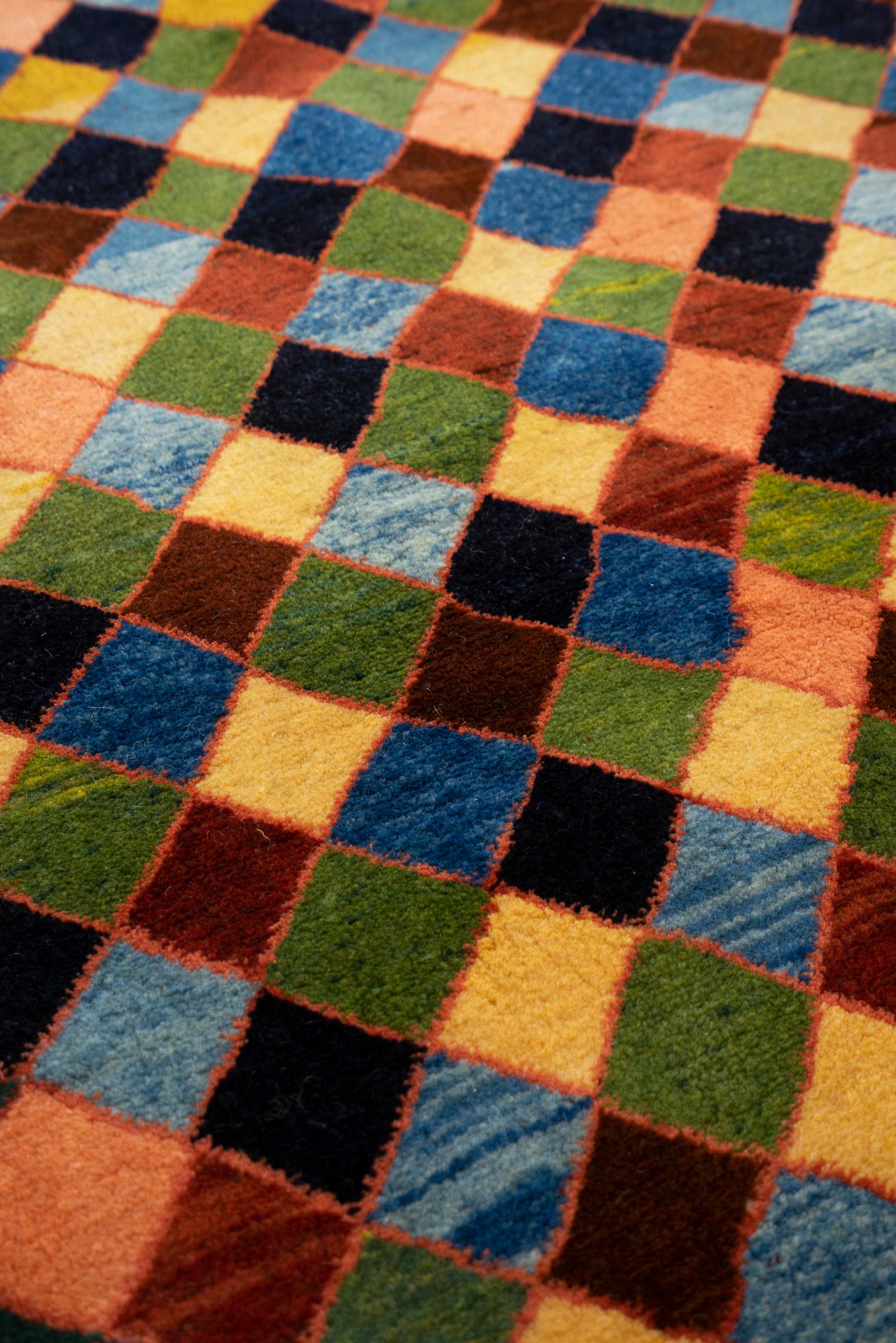 Contemporary Fine Qashqai Diamonds Persian Gabbeh Rug