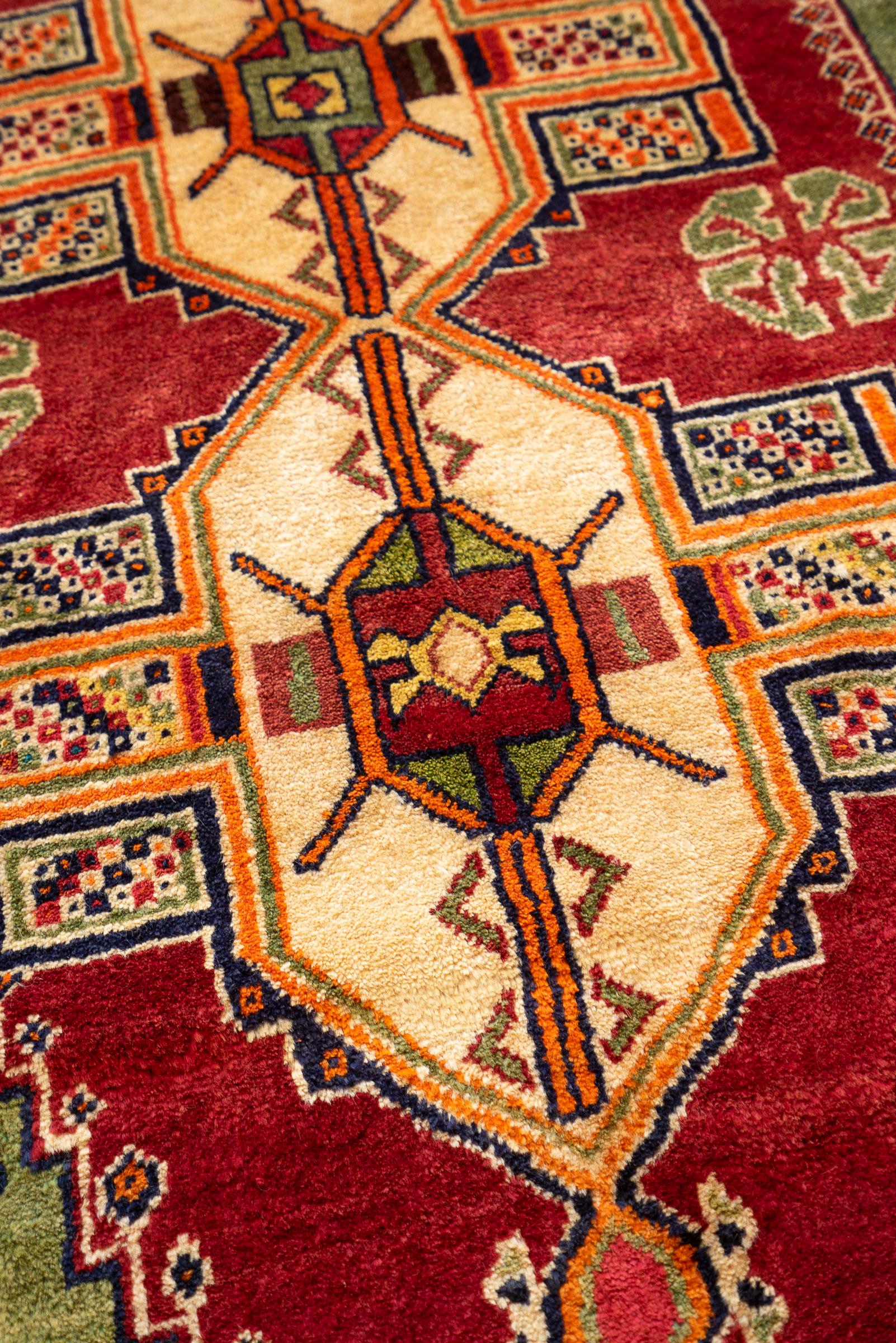 Qashqai DoghozLoo Green 3 Toranj Persian Gabbeh Rug