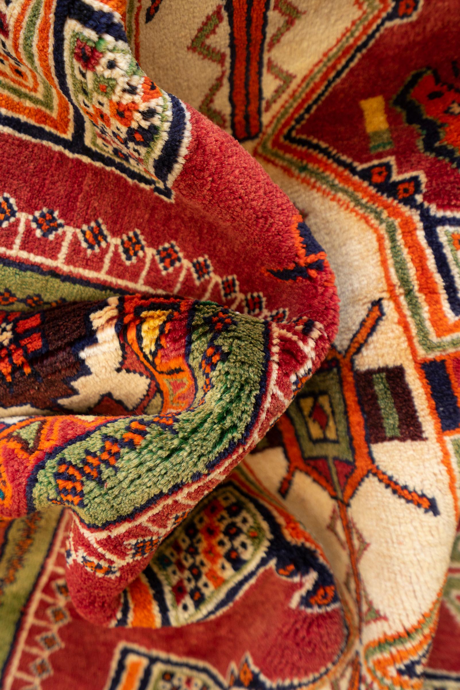 Qashqai DoghozLoo Green 3 Toranj Persian Gabbeh Rug