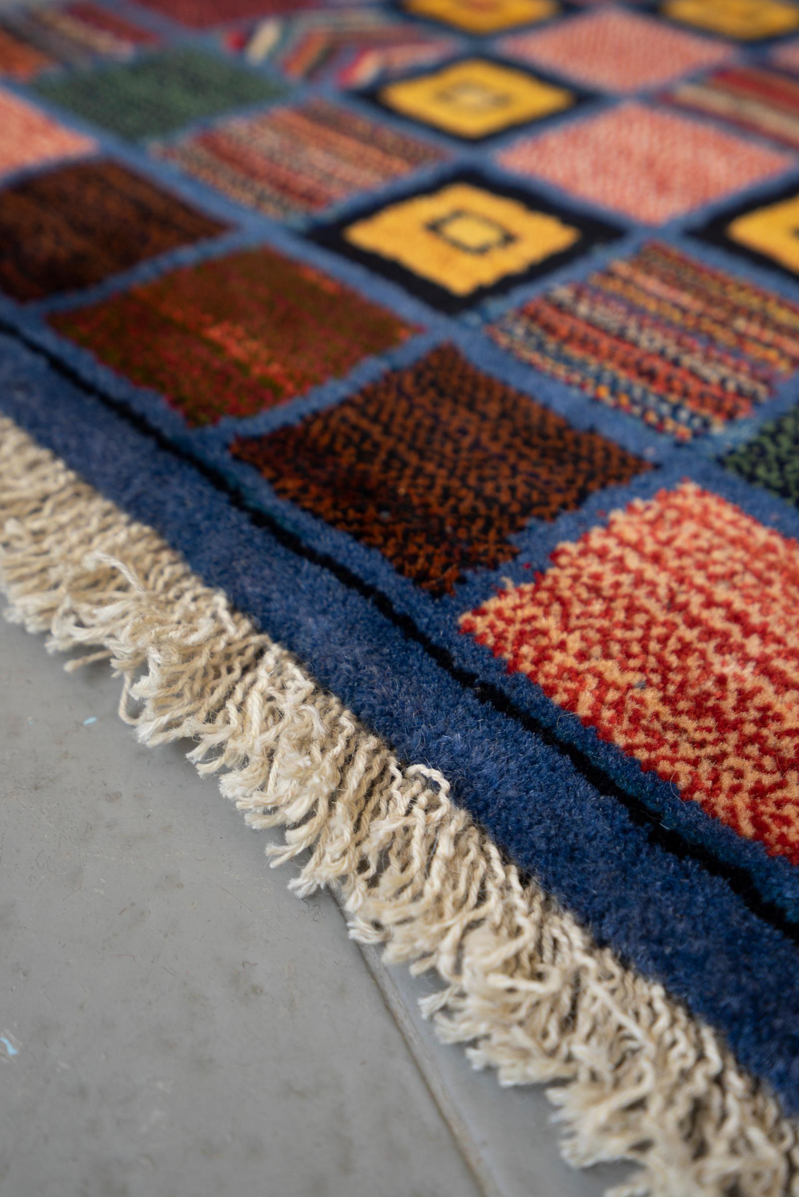 Cotemporary Lori Checkered Persian Gabbeh Rug