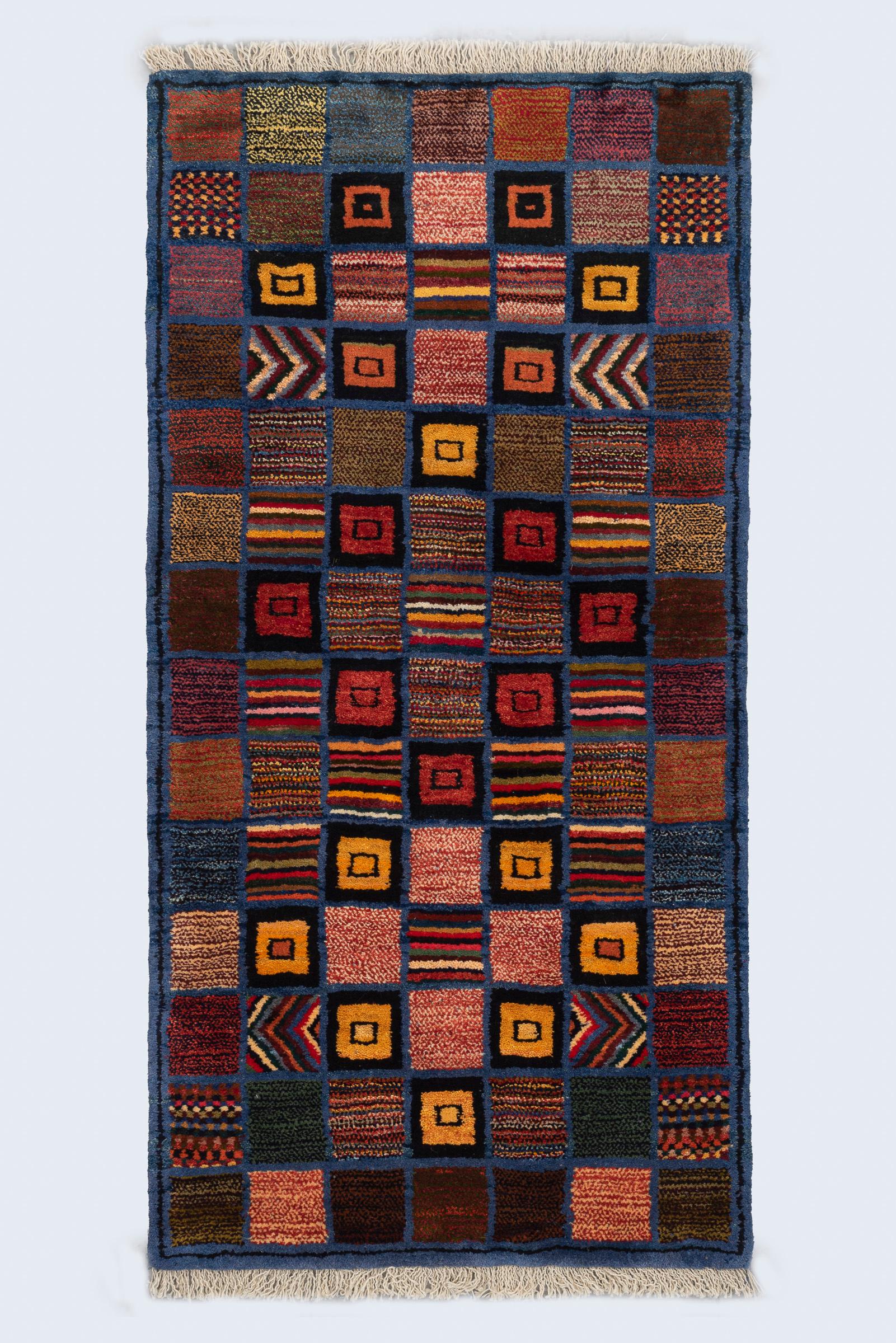 Cotemporary Lori Checkered Persian Gabbeh Rug