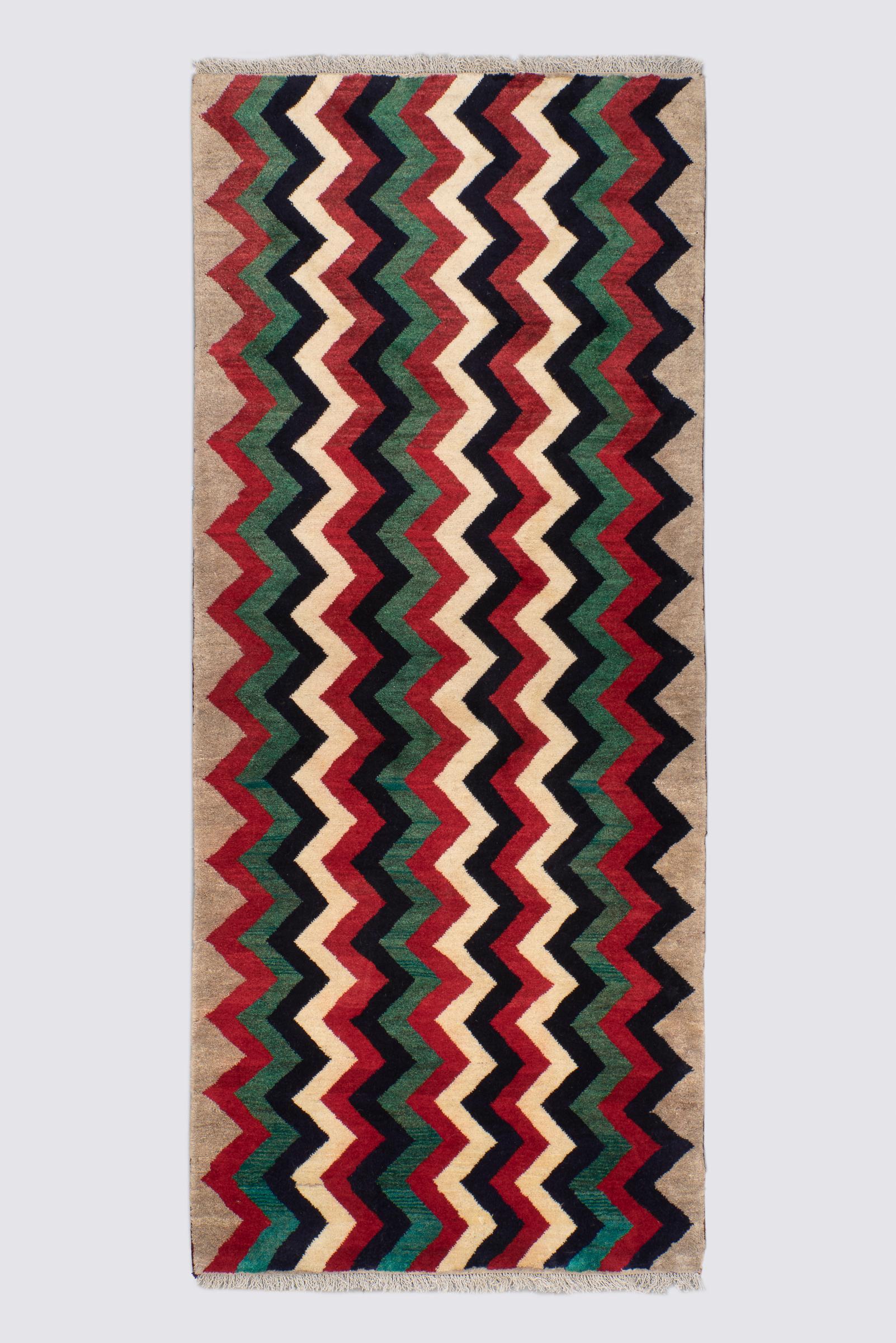 Contemporary Qashqai Moji Persian Gabbeh Runner