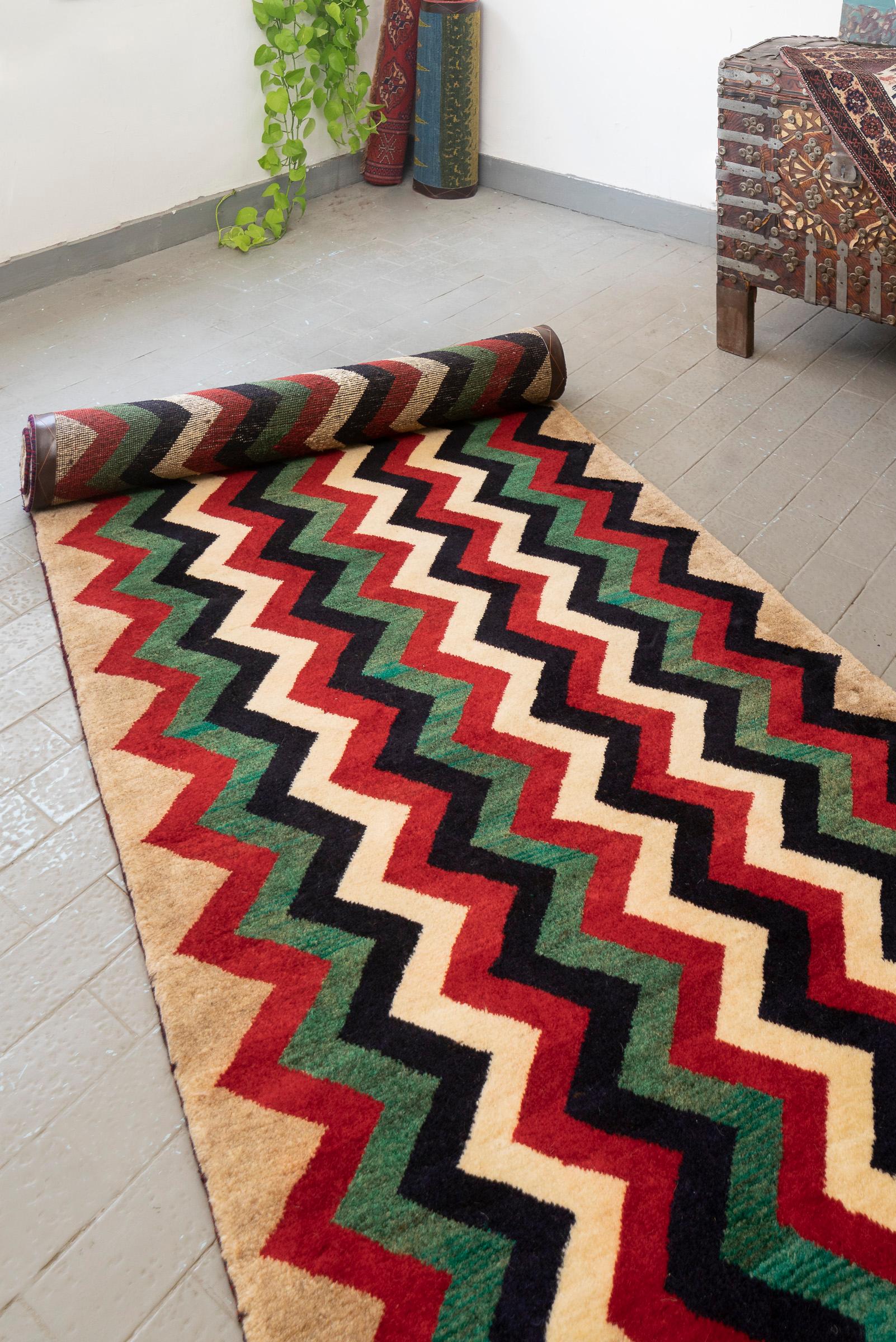 Contemporary Qashqai Moji Persian Gabbeh Runner