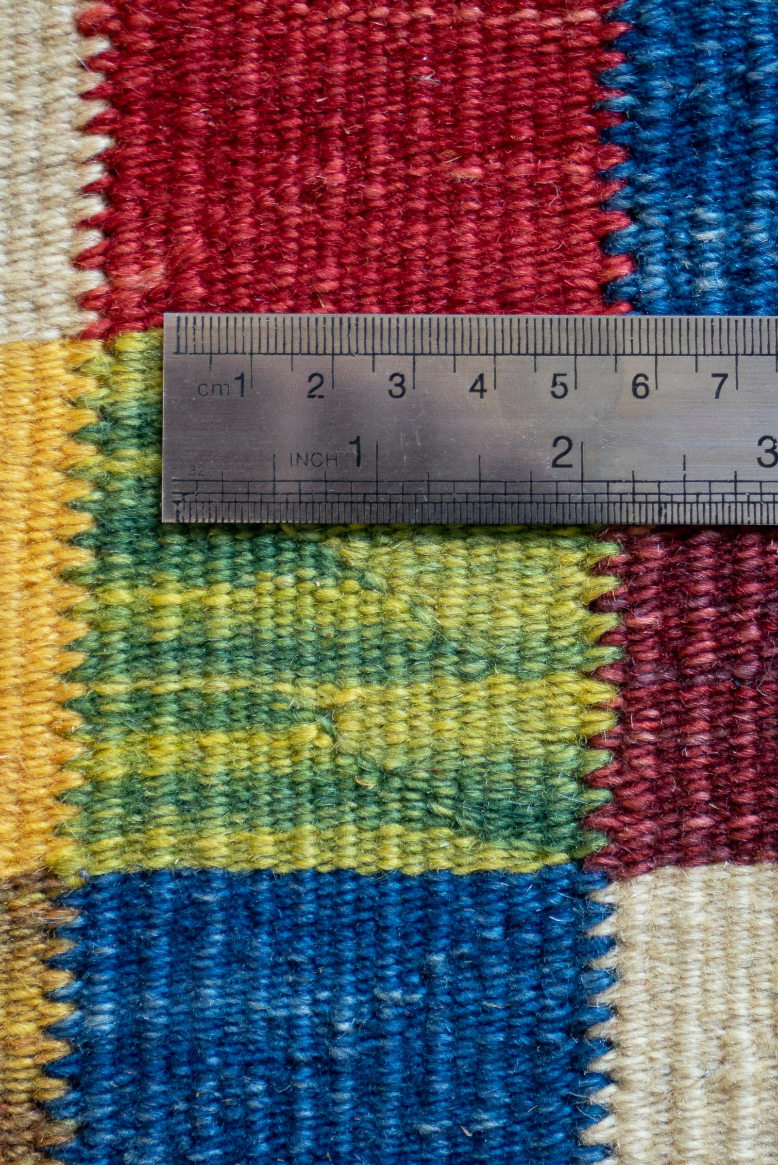New Weave Bijar Fine Checkered Alvan Persian Kilim Rug