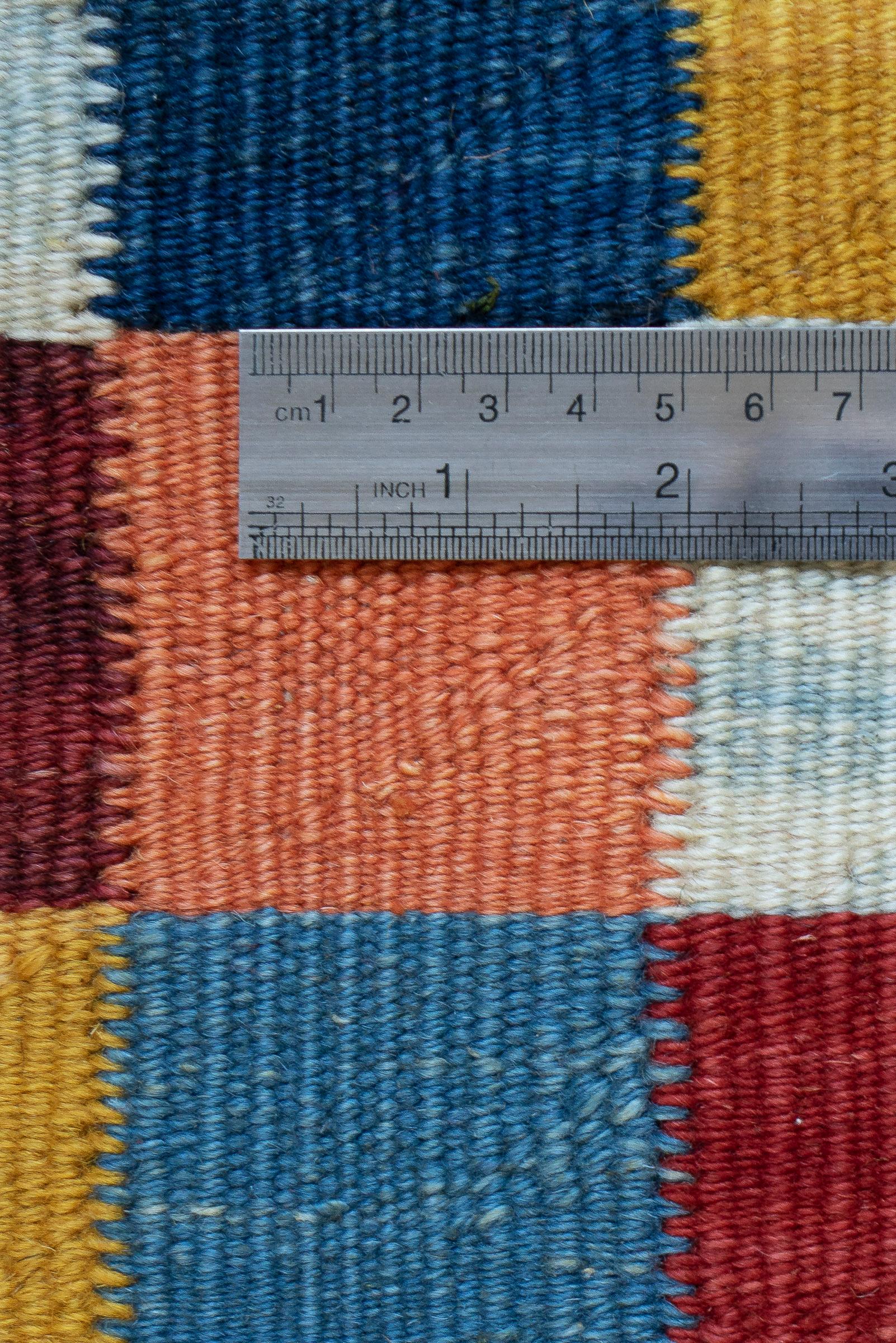 New Weave Bijar Fine Checkered Alvan Persian Kilim Rug