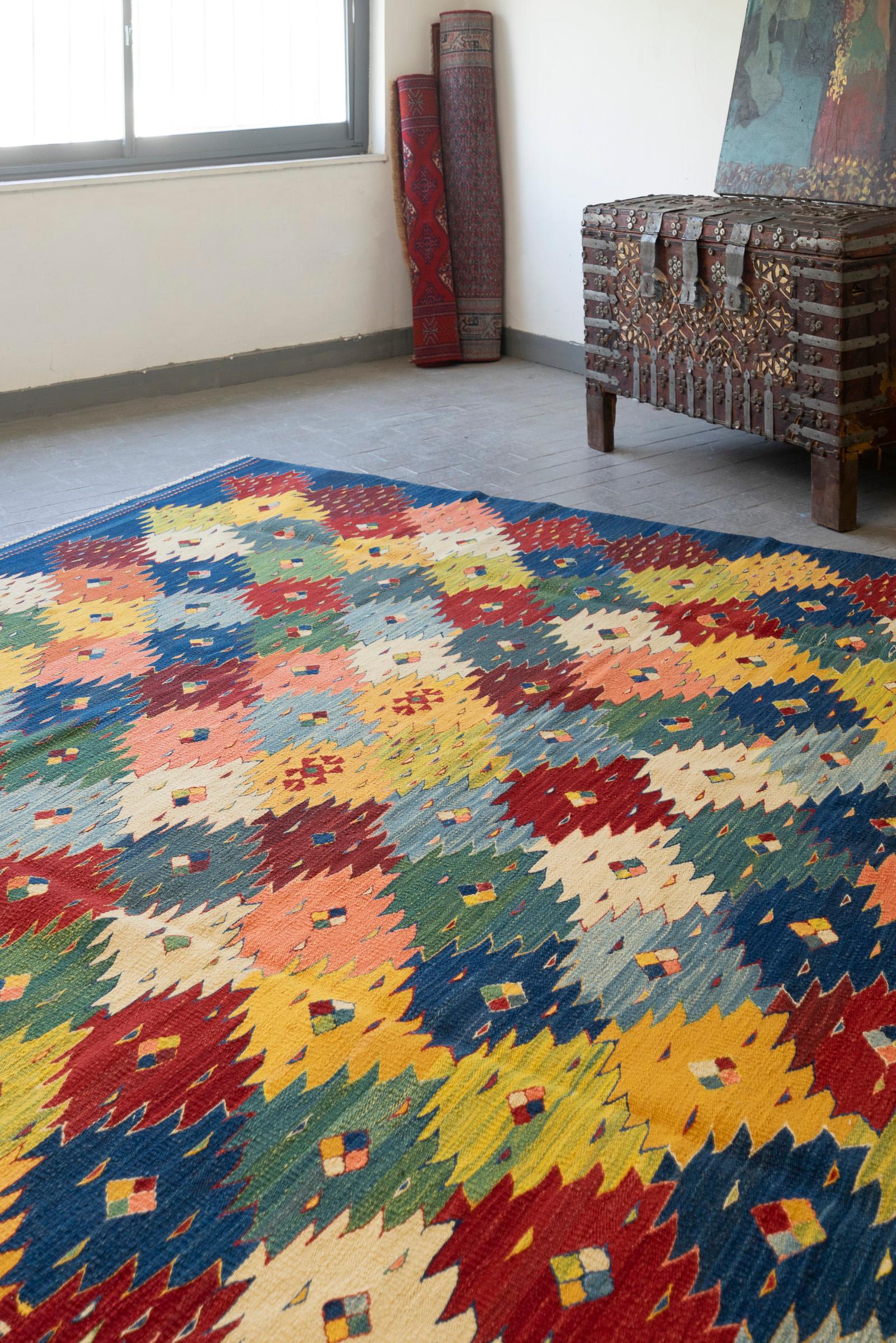 New Weave Fine Khalaj Flower Persian Kilim Rug