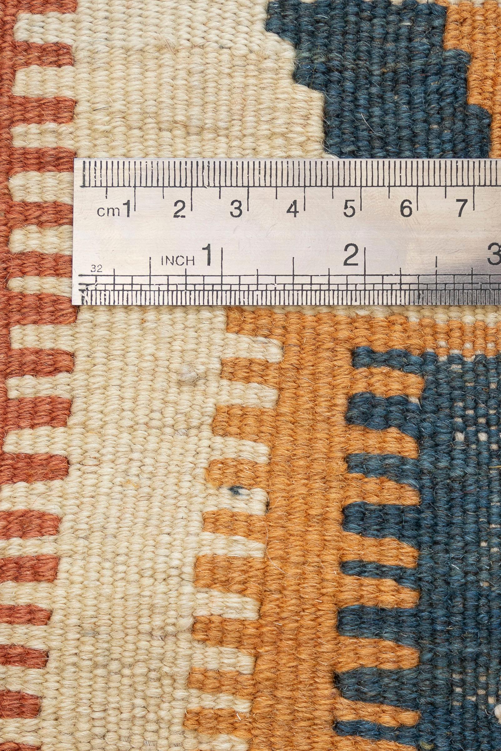 Qashqai Combs Persian Kilim Rug Geometric Bands, c. 1980s