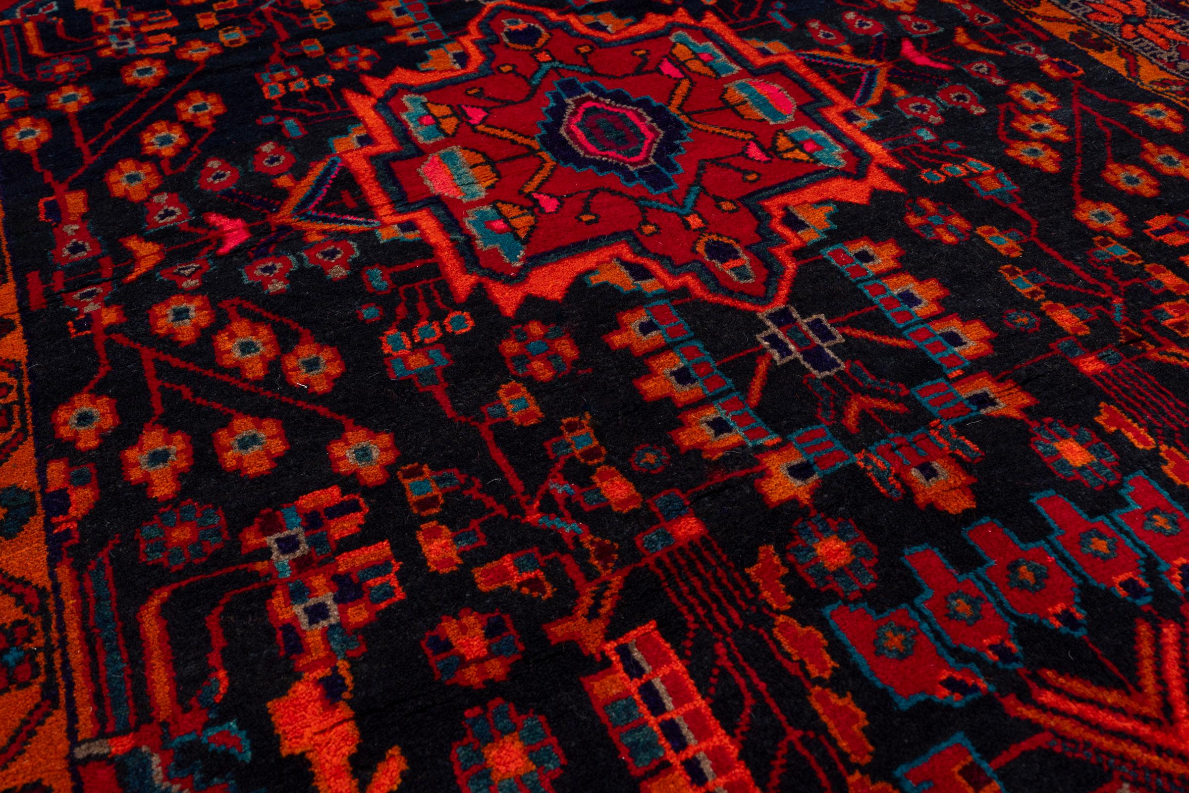 Vintage Nahavand Lachak Toranj Persian Rug