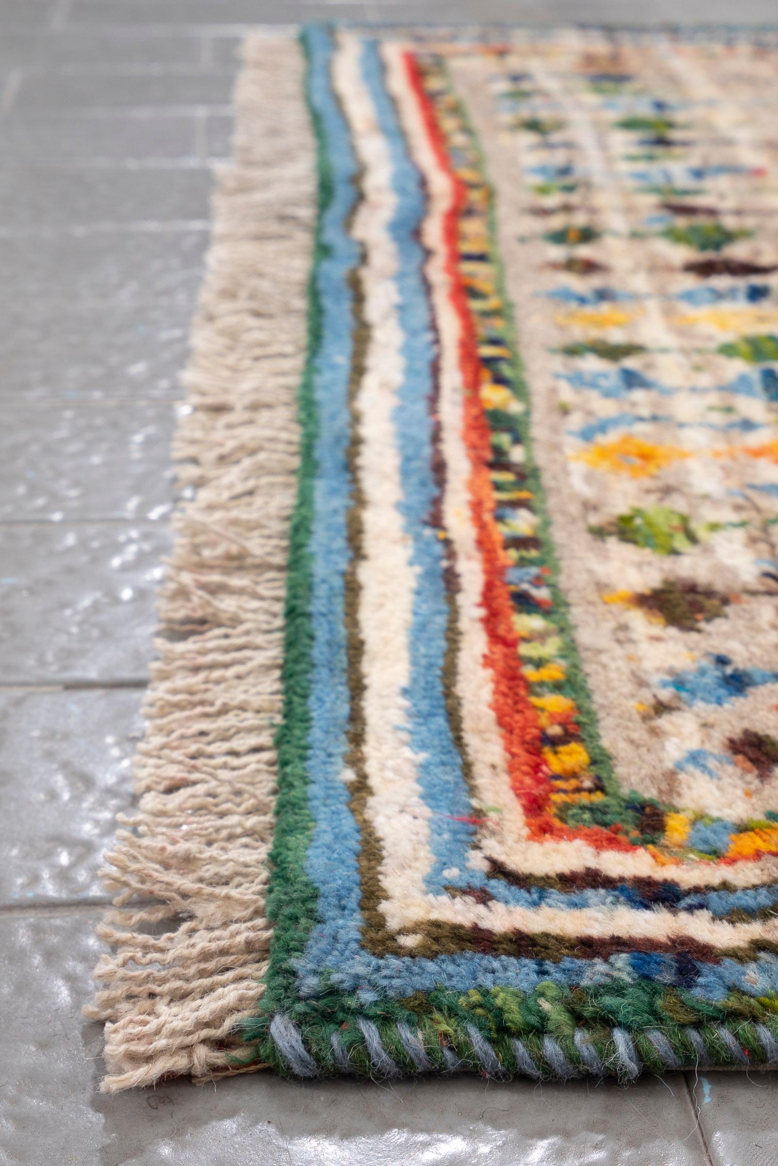 Vintage Qashqai Field Persian Gabbeh Rug