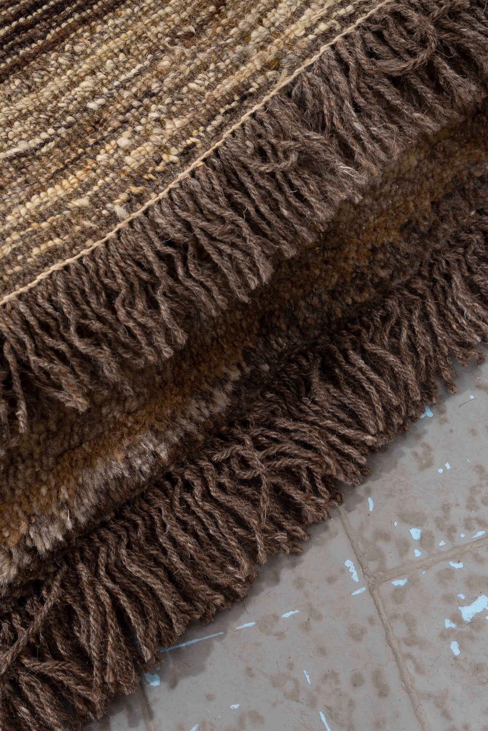 Vintage Qashqai Self dye Lion and the Sun Persian Gabbeh Rug