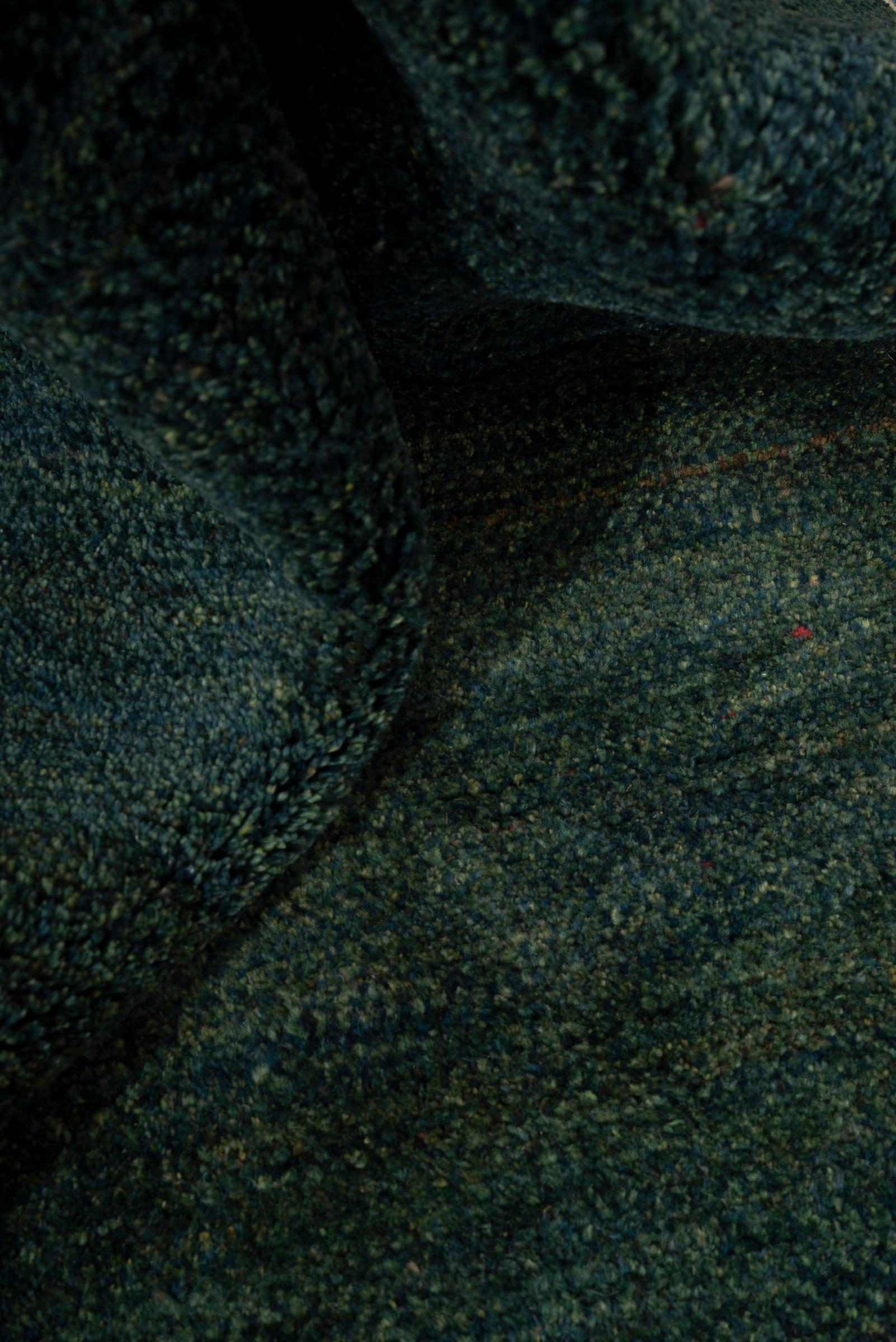 Vintage Qashqai Green fields Persian Gabbeh Rug