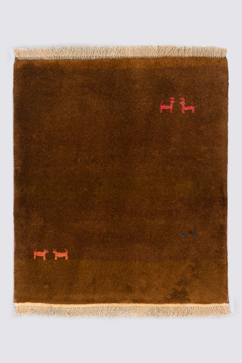 New Weave Qashqai plain brown Persian Gabbeh Rug