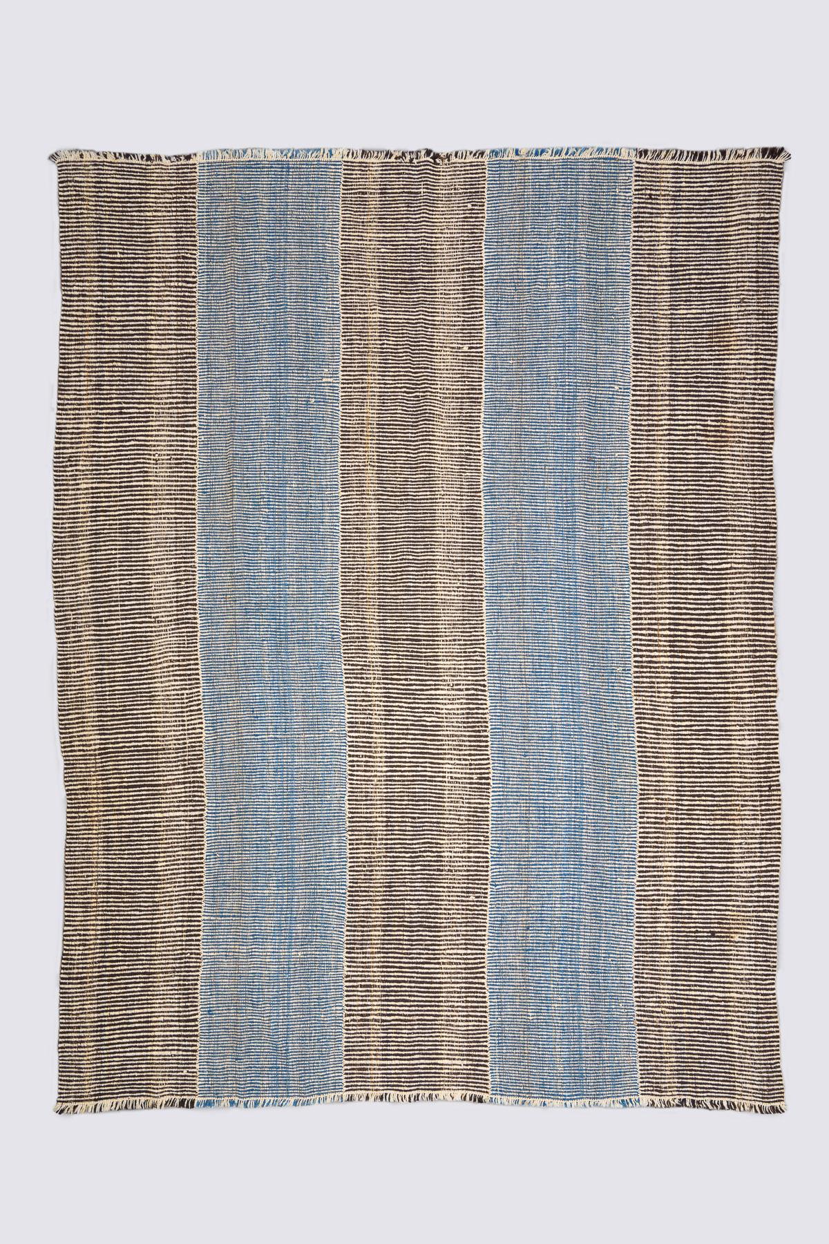 Contemporary Mazandaran Minimalist Ikat Design Kilim