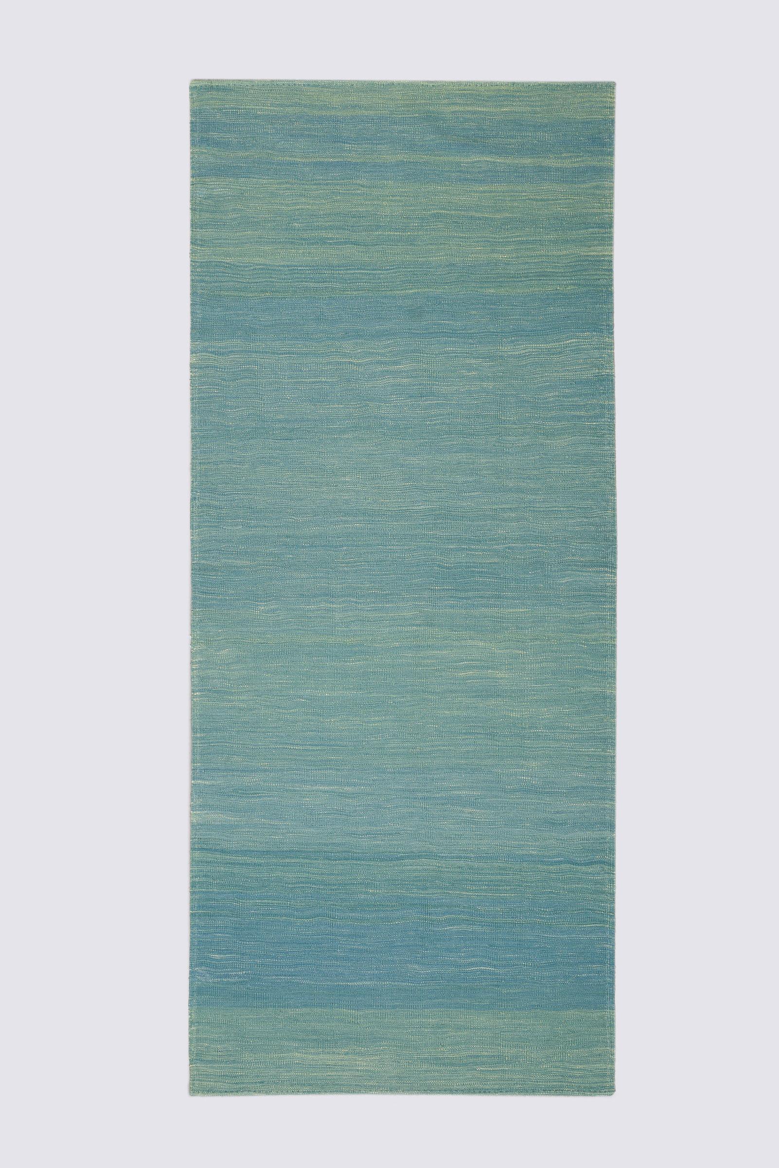 Mazandaran Minimalist Blue Field Kilim Runner