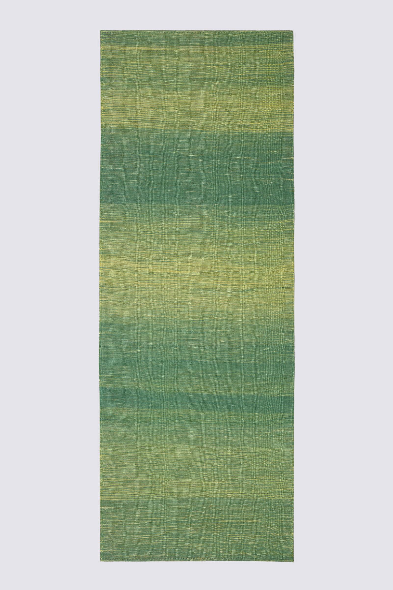 Mazandaran Minimalist Green Field Kilim Runner