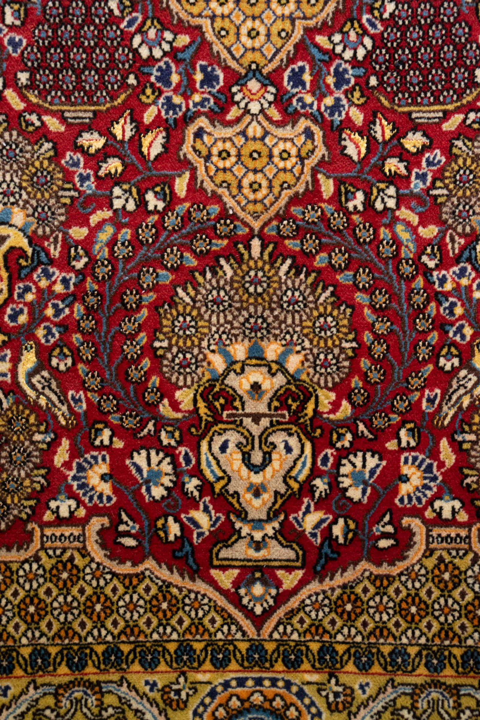 Vintage Qom Fine Khooshei Persian Rug