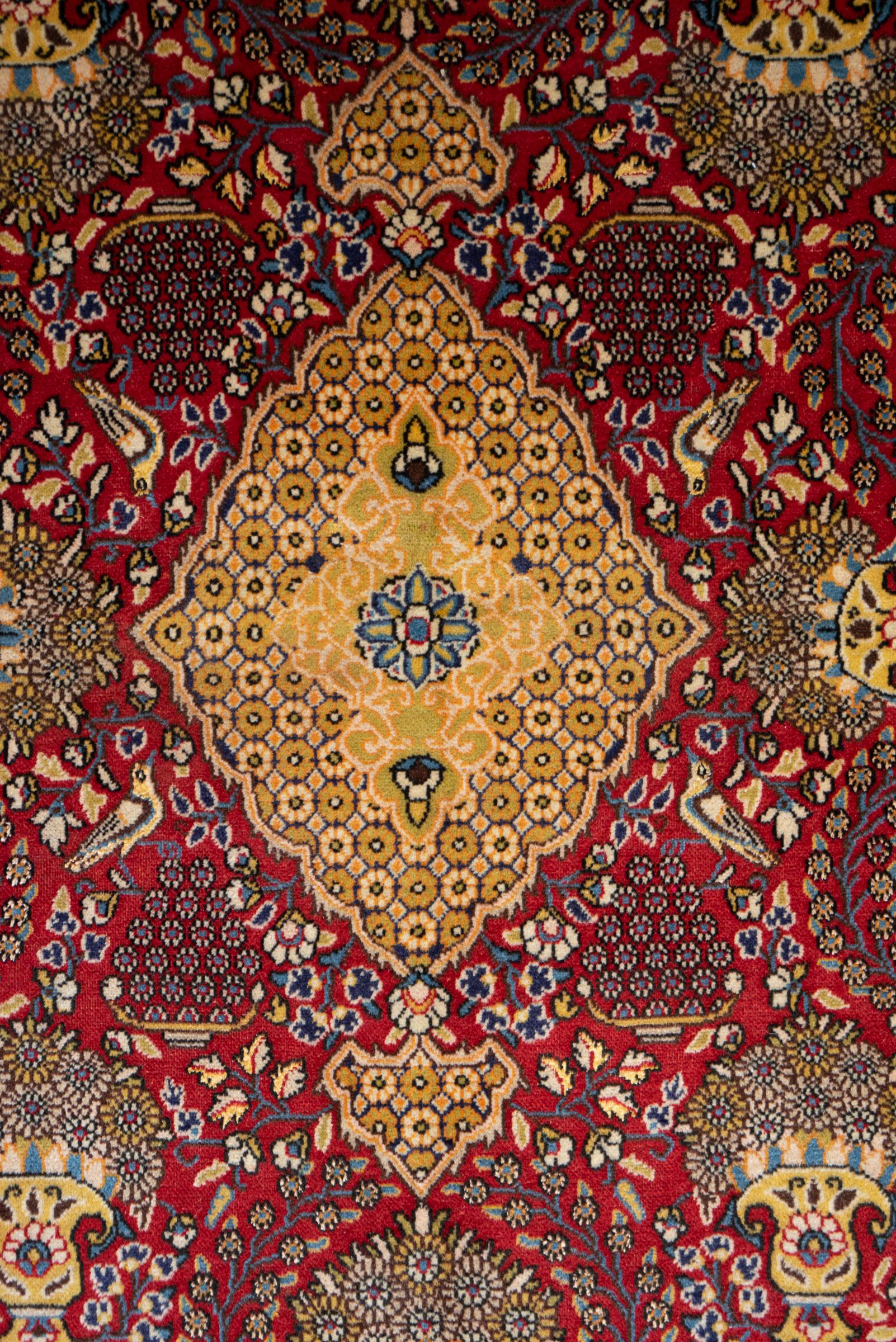 Vintage Qom Fine Khooshei Persian Rug