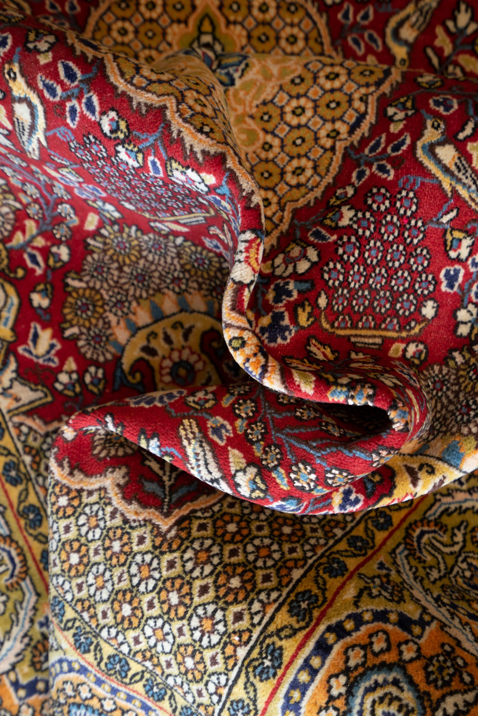 Vintage Qom Fine Khooshei Persian Rug