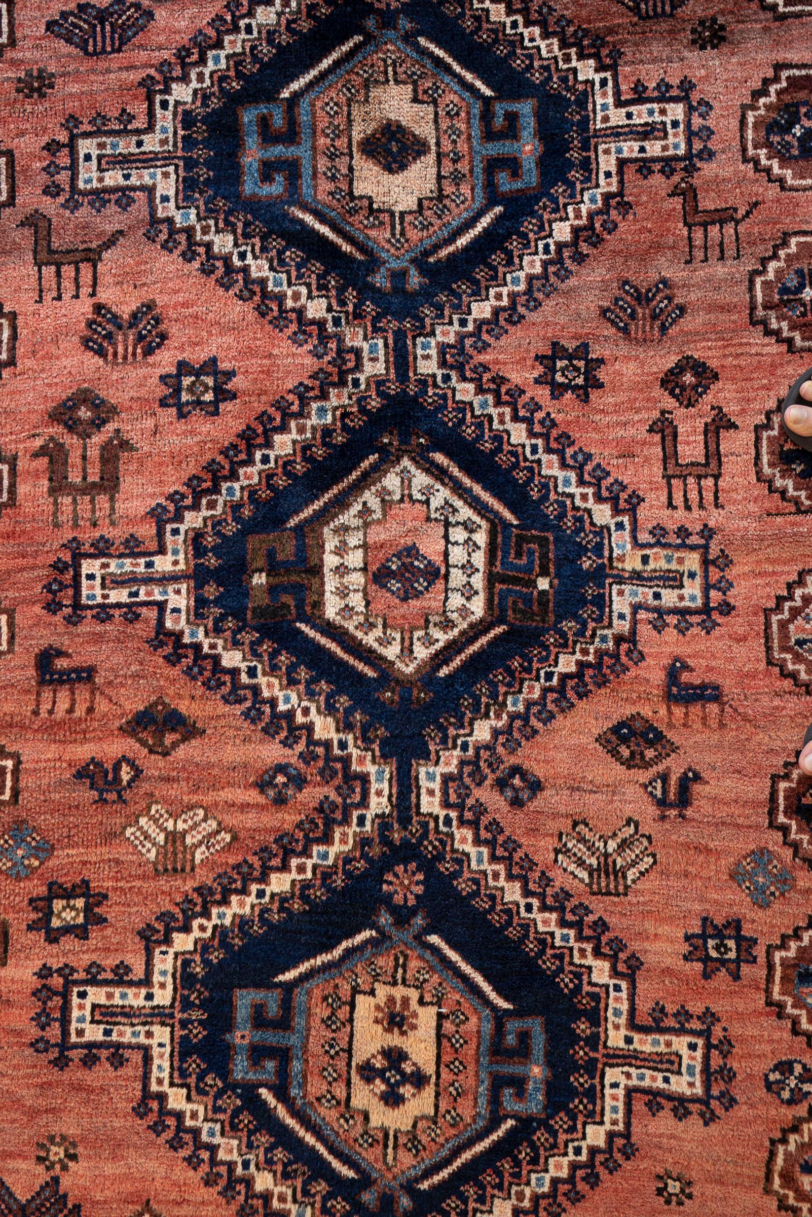 Antique Qashqai ‘Herding Dreams’ Amaleh Persian Rug, c. 1930s