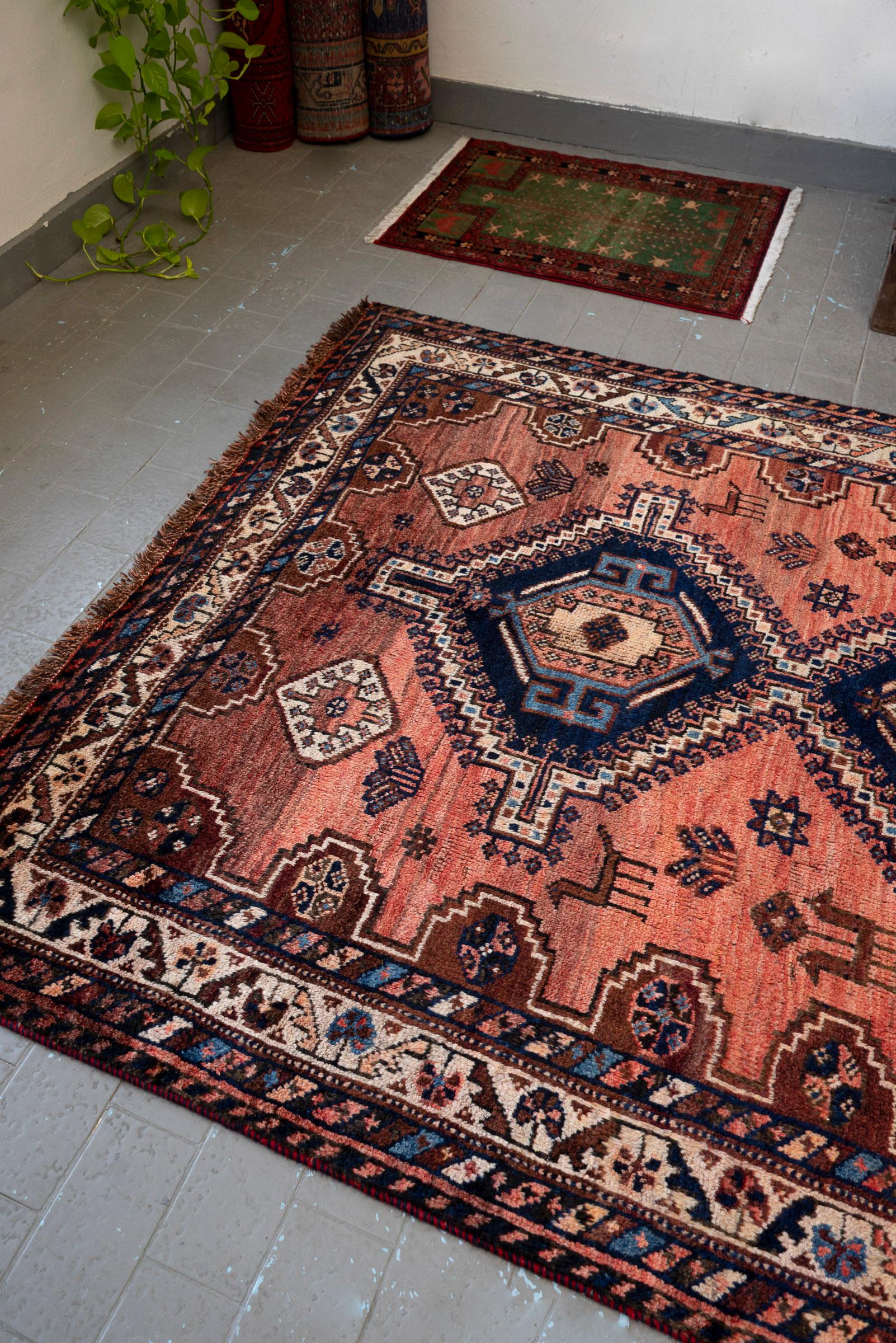 Antique Qashqai ‘Herding Dreams’ Amaleh Persian Rug, c. 1930s