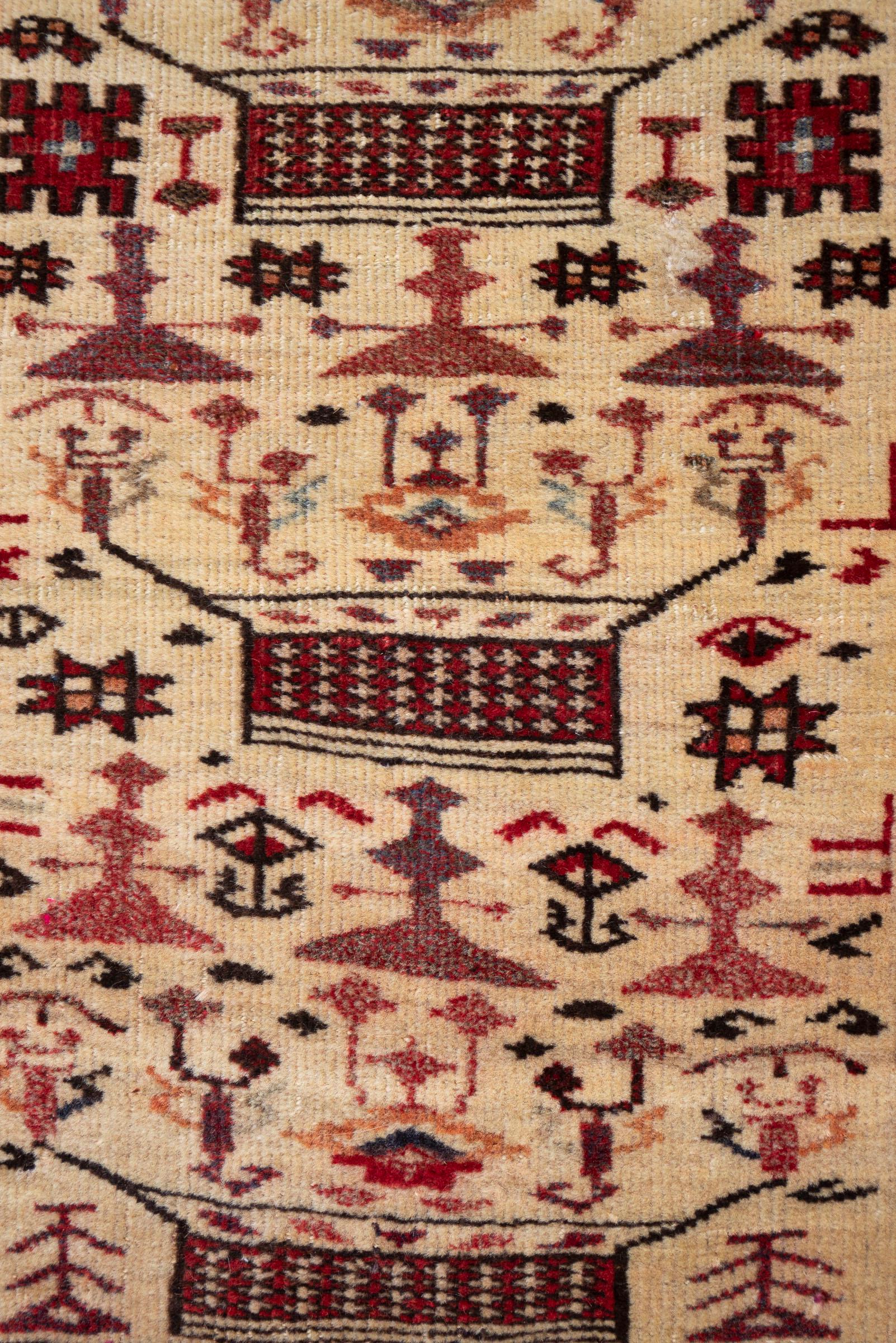 Antique Fine Torkaman Persian Poshti Rug