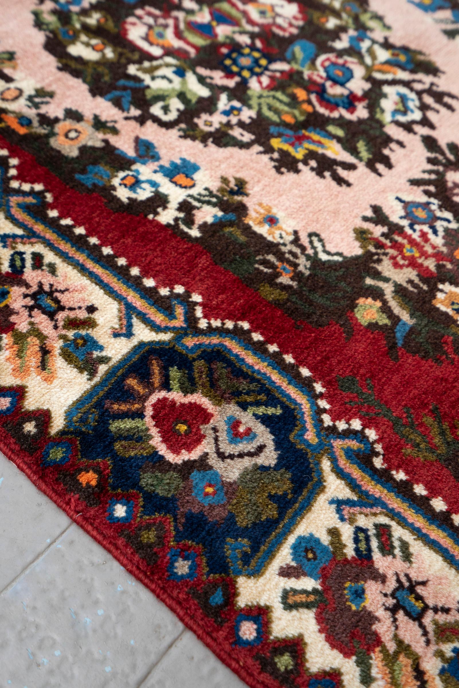 Vintage Faradonbeh Bakhtiari Golfarang Persian Rug