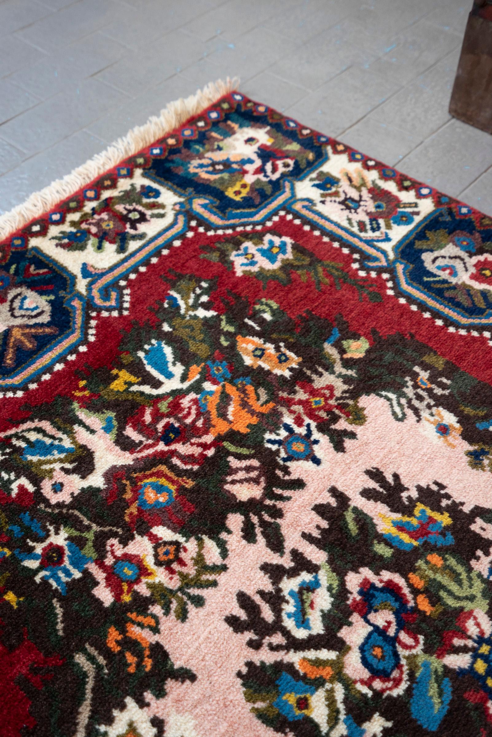 Vintage Faradonbeh Bakhtiari Golfarang Persian Rug