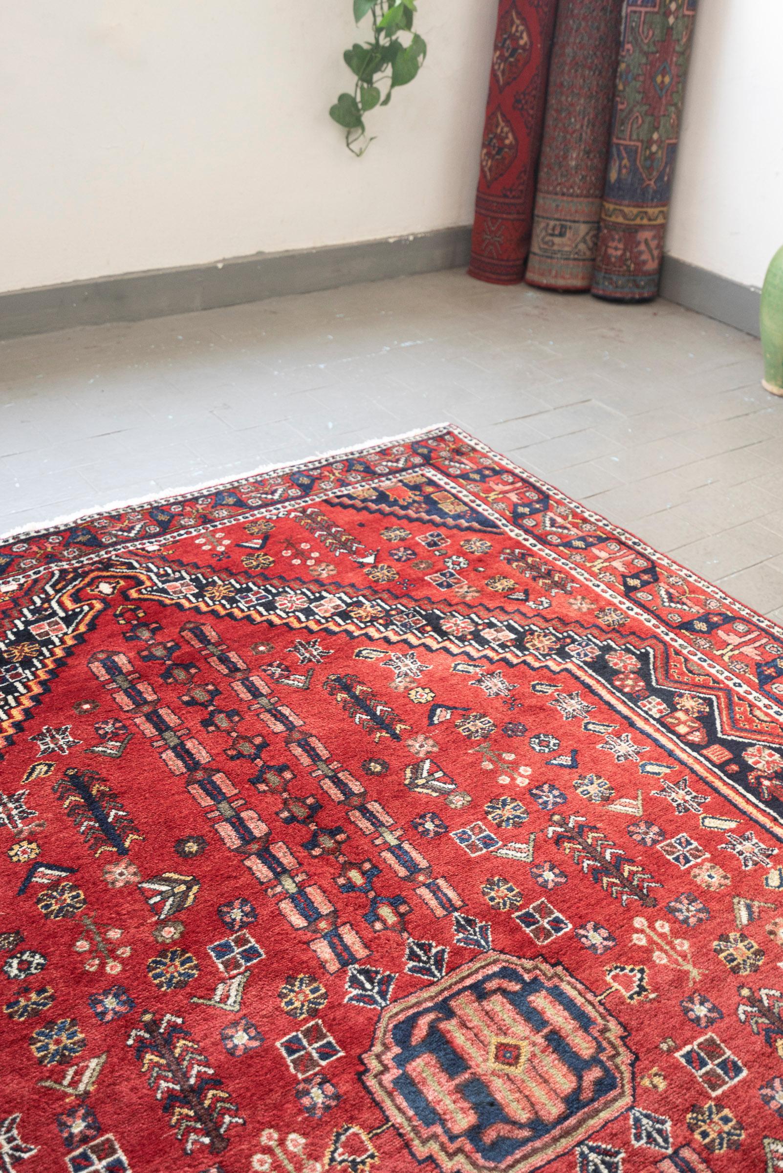 Antique Afshar Shahr e Babak Fine Yek Kale Persian Rug