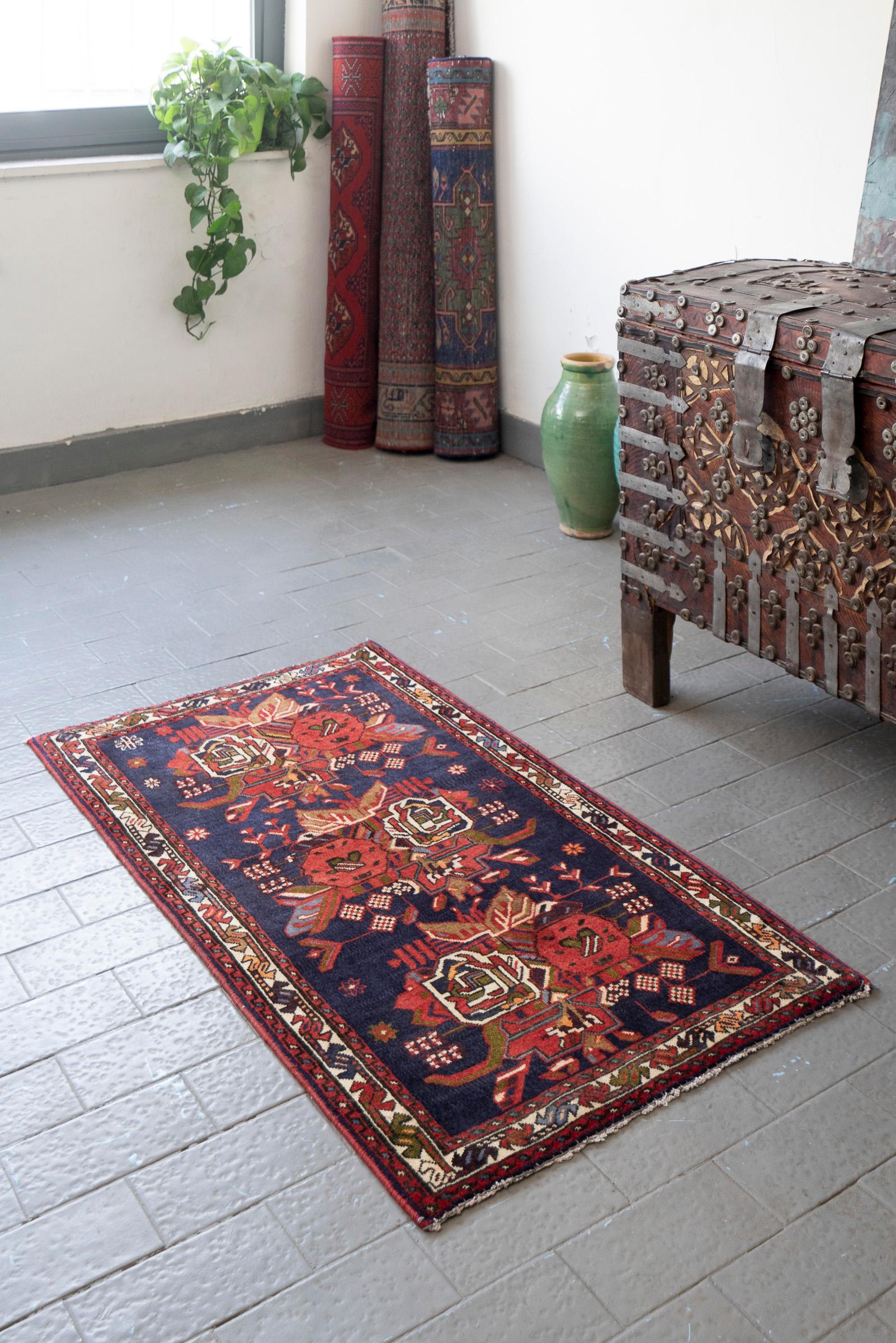 Vintage Afshar Moosa Khani Persian Runner Rug