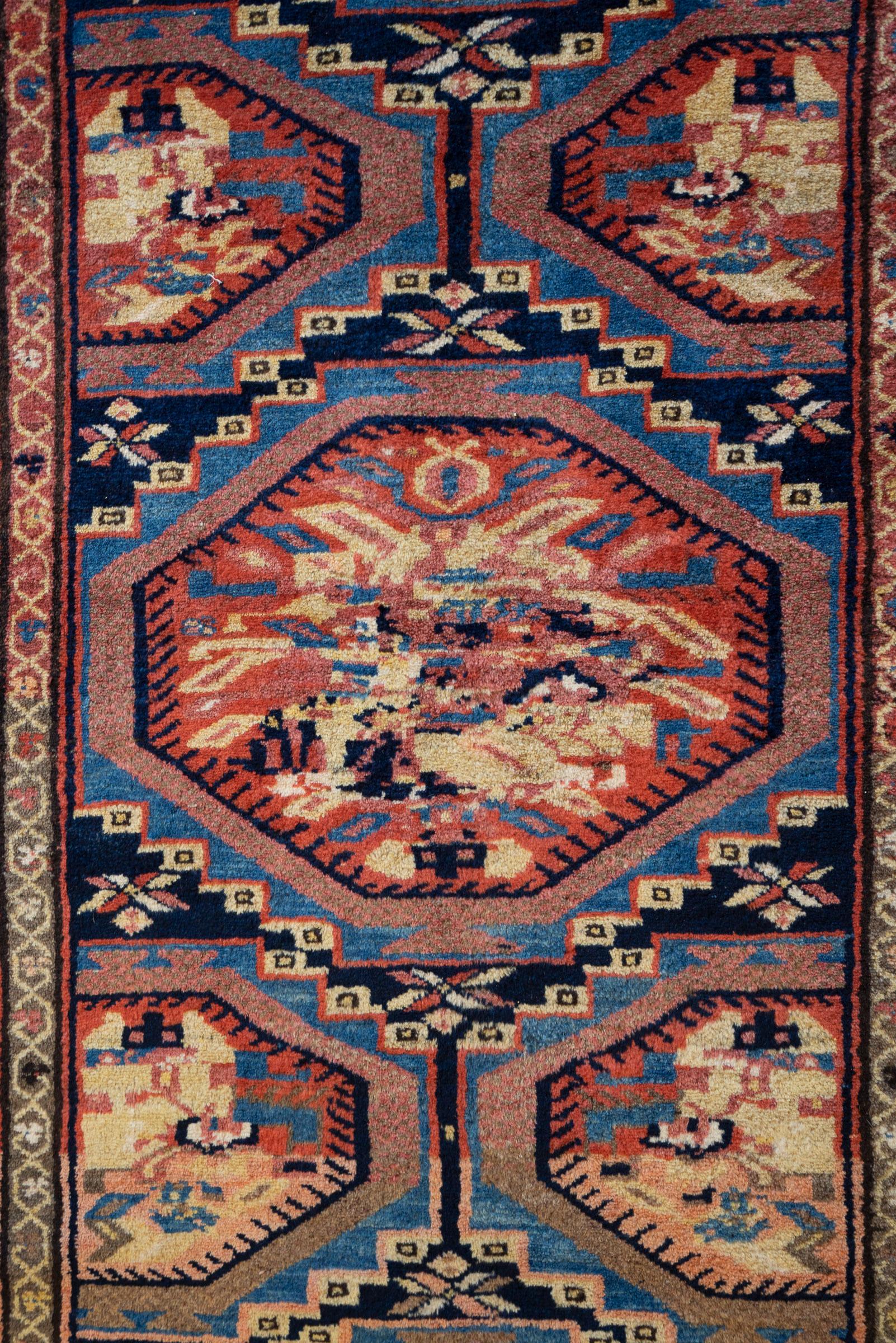Antique Zanjan GolFarang Persian Runner Rug