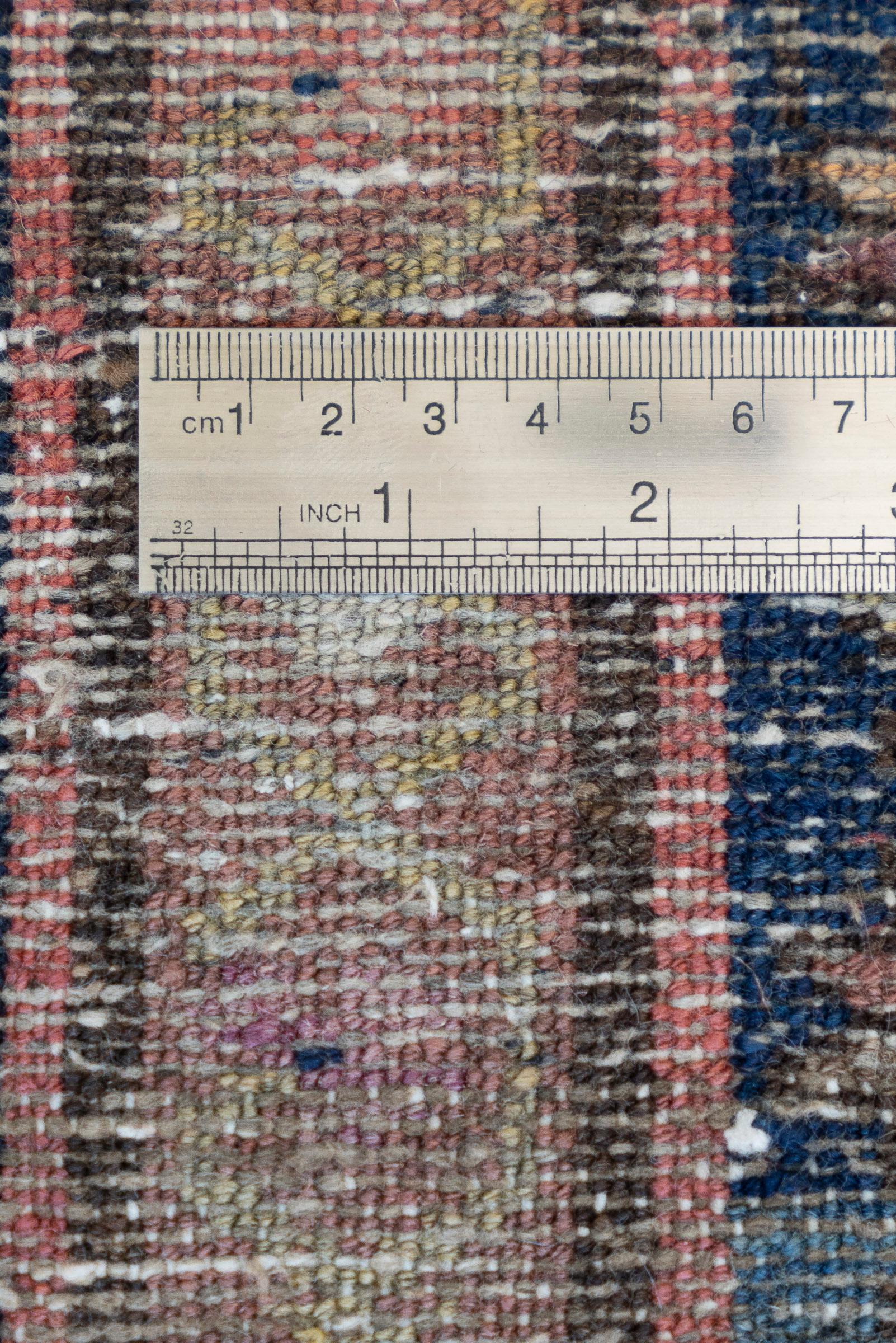 Antique Zanjan GolFarang Persian Runner Rug