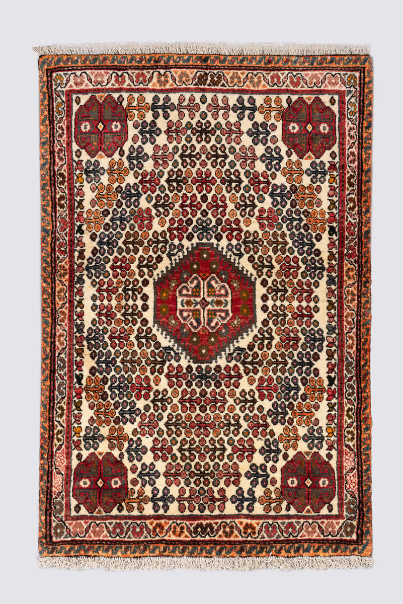 Antique Qashqai Darrehshuri Shrub Motif c. 1920–40 Carpet 148*100Cm