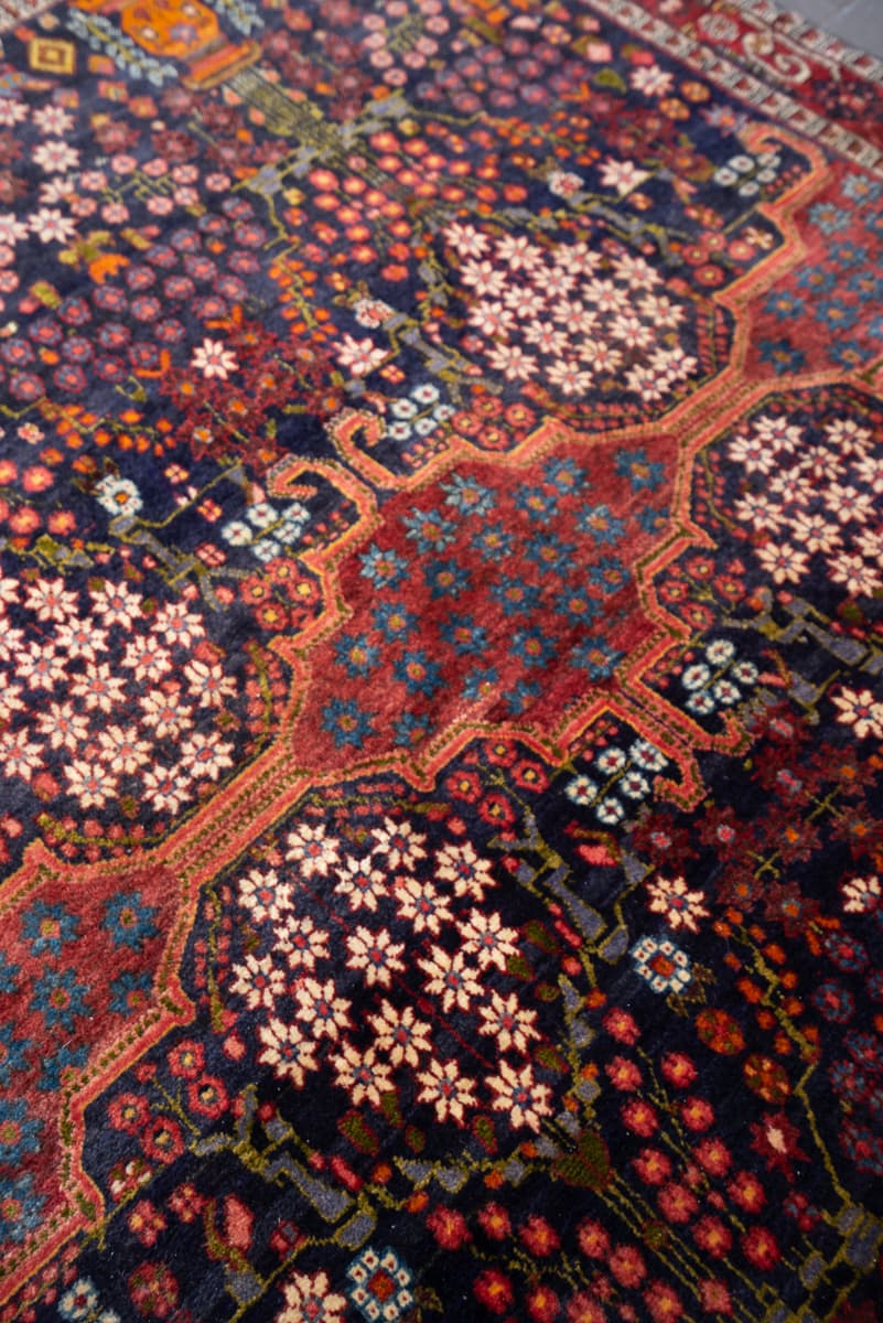 Antique Fine Afshar Shahr e Babak Vases Persian Rug