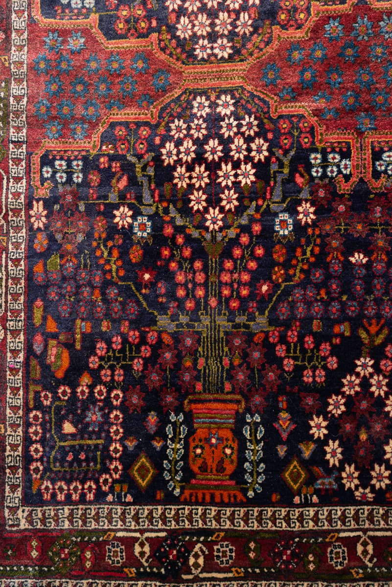 Antique Fine Afshar Shahr e Babak Vases Persian Rug