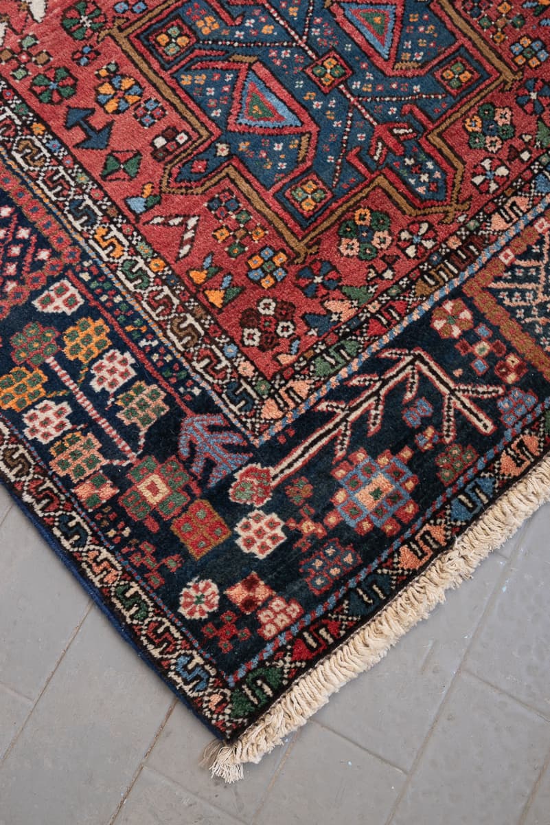 Antique Fine Qaraja Persian Runner Rug