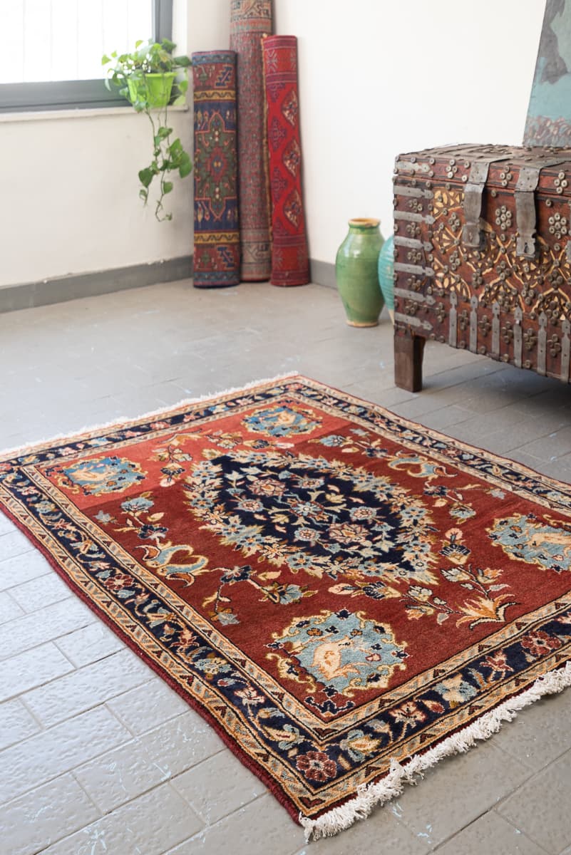 Mid 20th Century Hamadan Persian Armenian Rug
