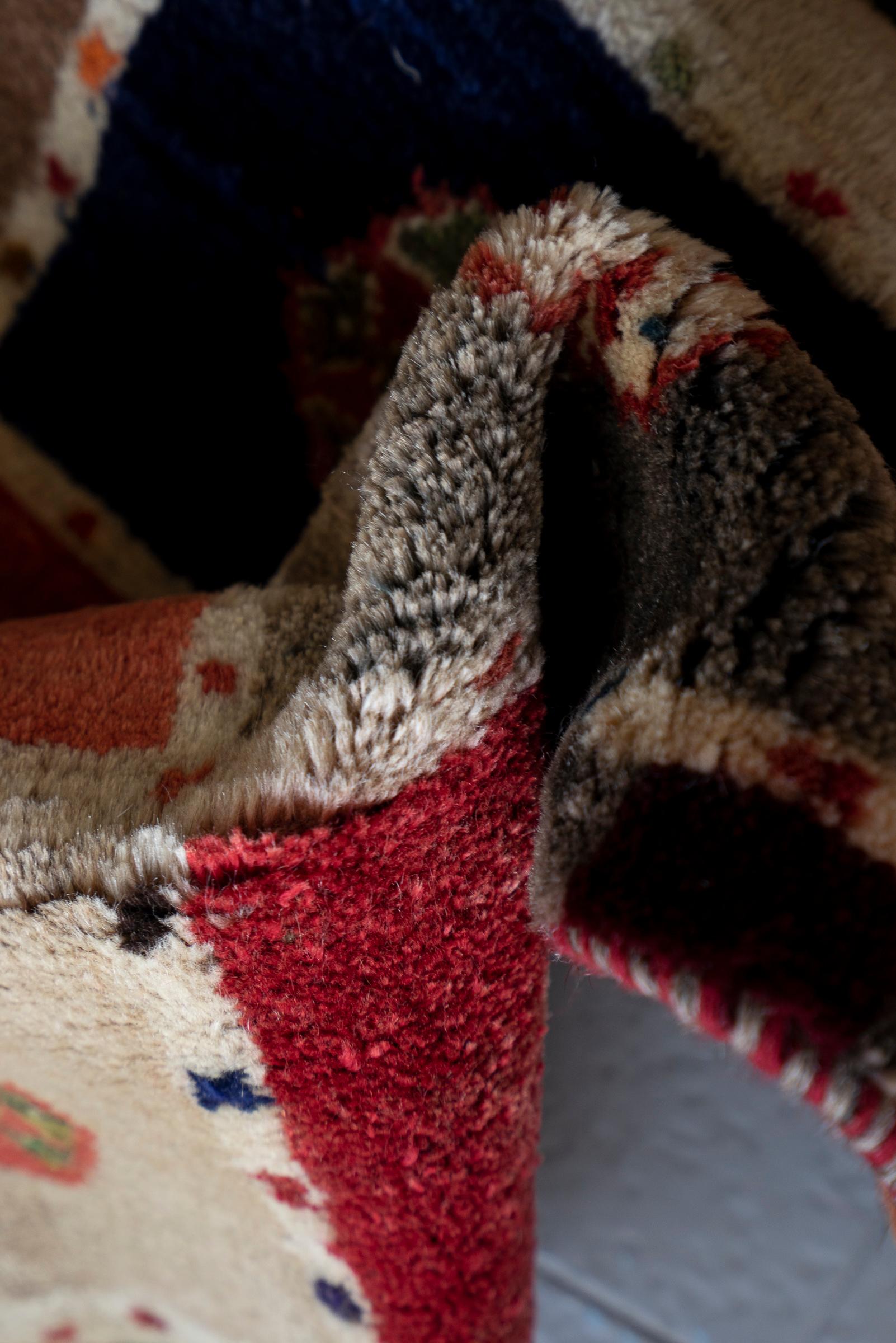 Vintage Bakhtiari Checkered Persian Gabbeh Rug