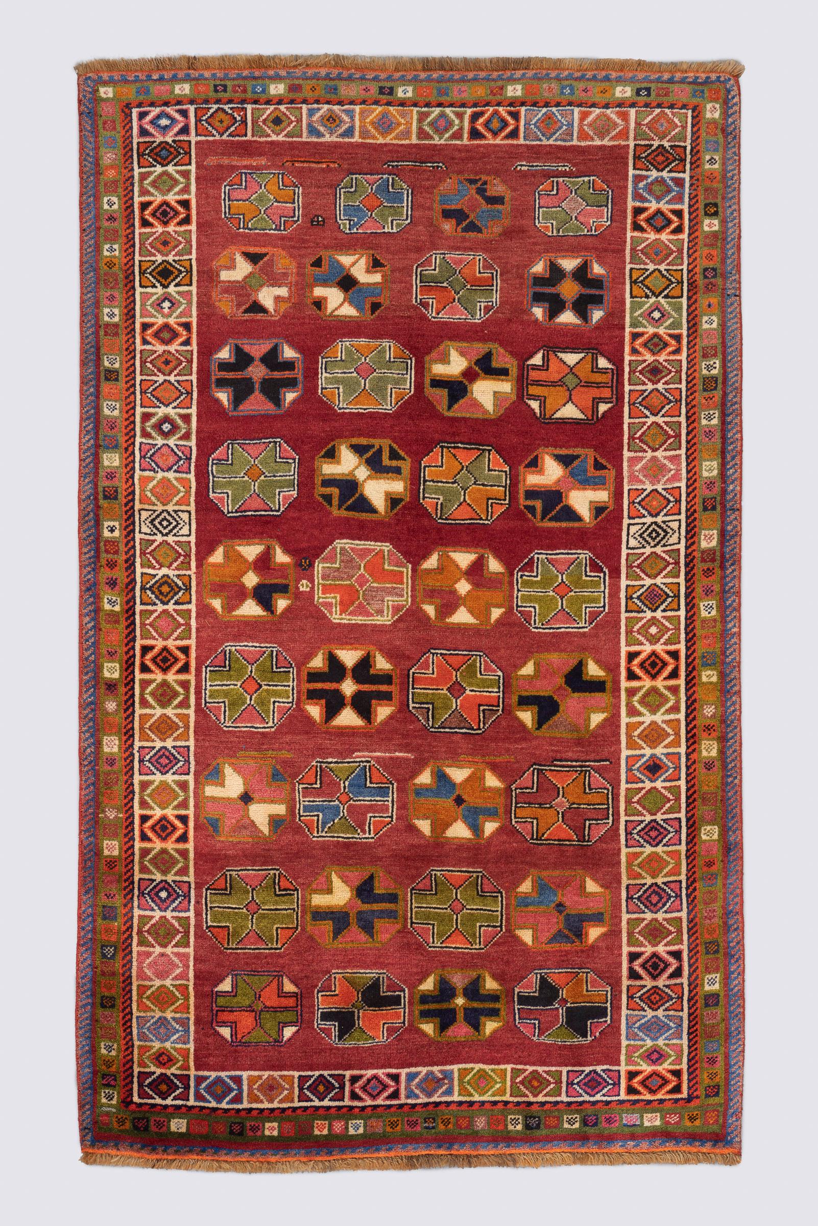 Qashqai DoghozLoo Ghezel Gheichi Persian Gabbeh Rug